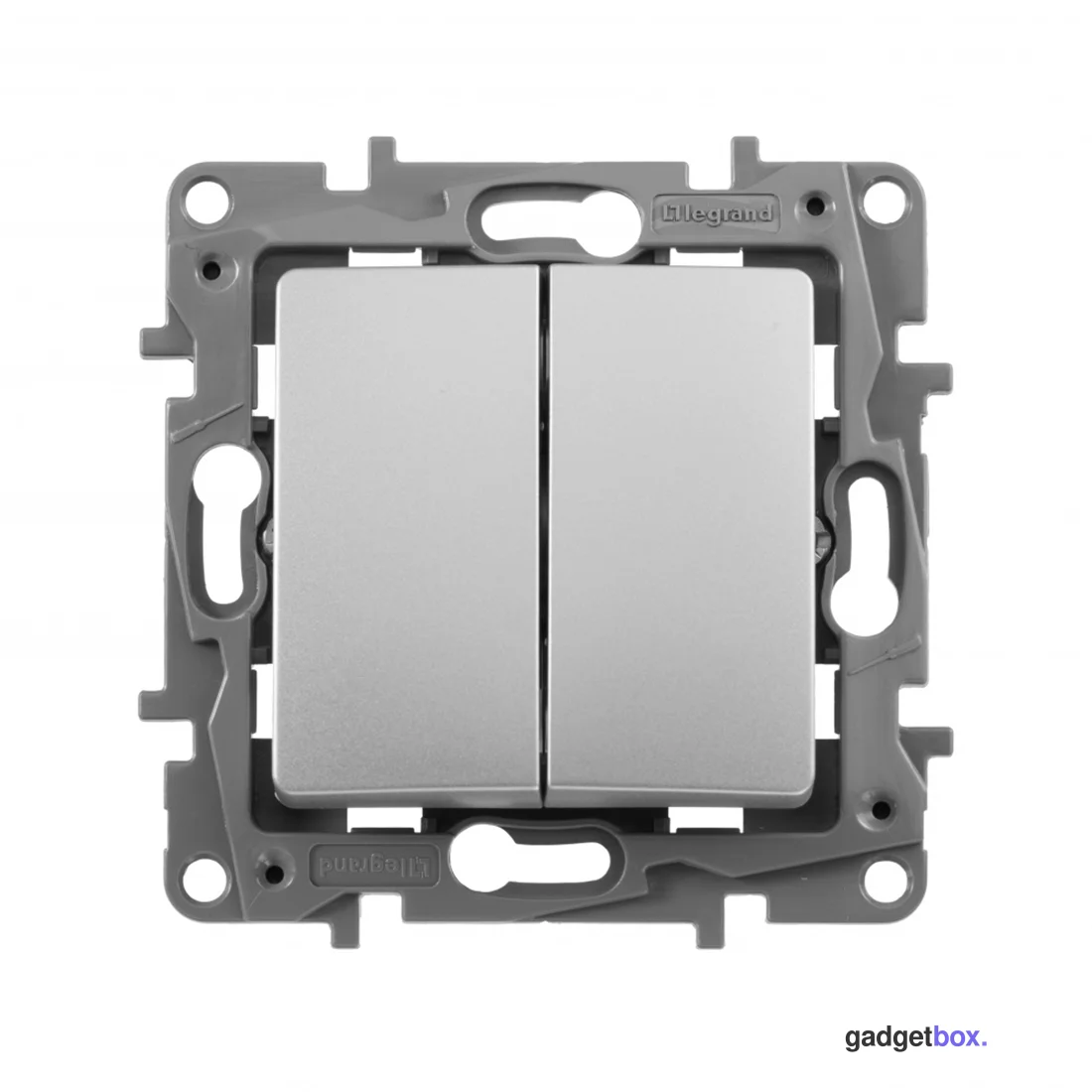 Выключатель двухклавишный Legrand 672402 Etika 10 A 250 В алюминий