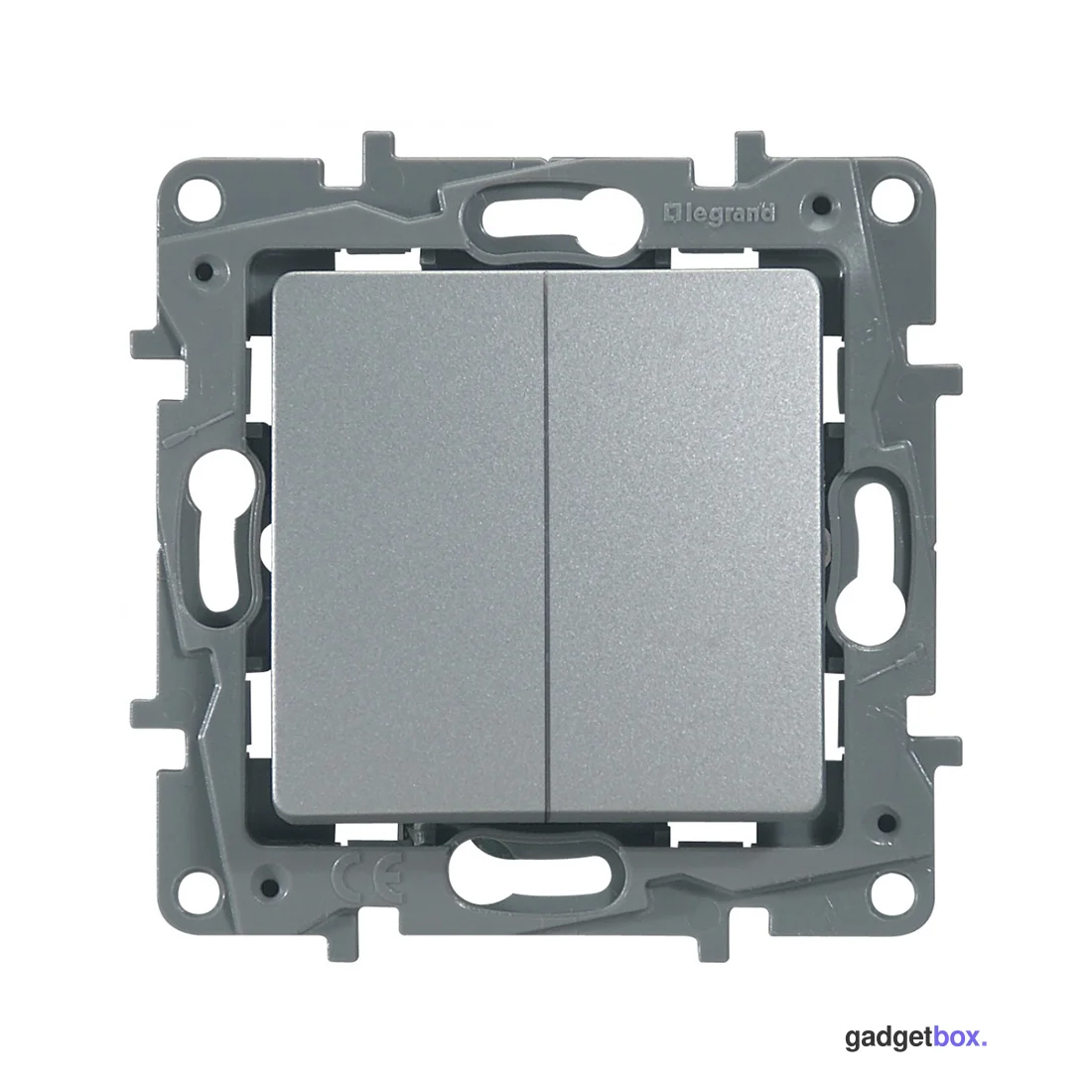 Переключатель двухклавишный Legrand 672412 Etika 10 A 250 В алюминий