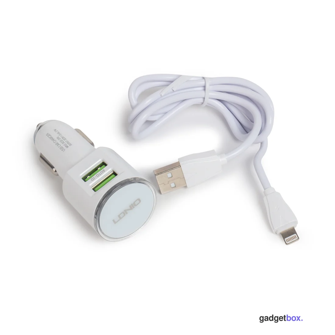 Автомобильное зарядное устройство LDNIO DL-C29 2*USB Lightning Белый