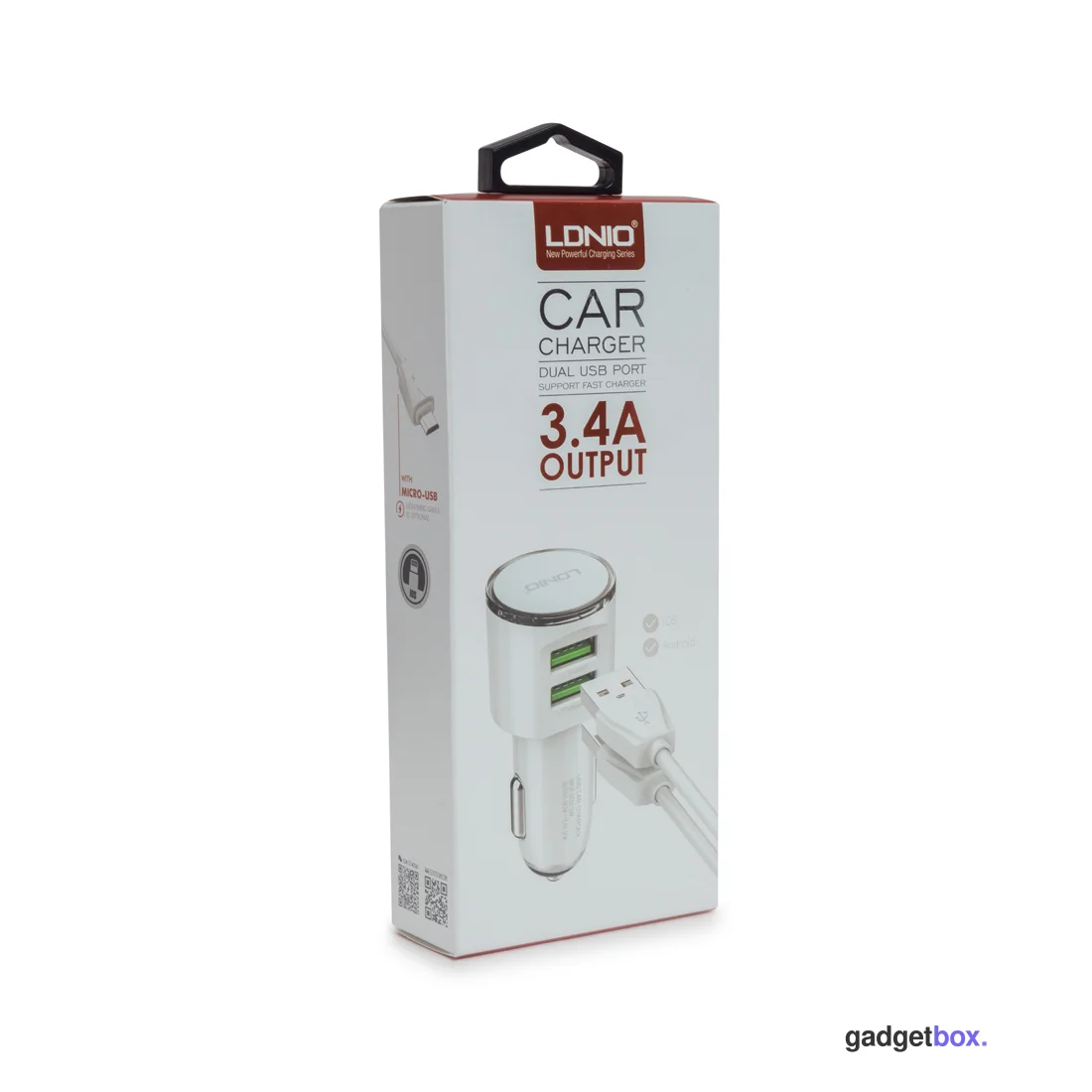 Автомобильное зарядное устройство LDNIO DL-C29 2*USB Lightning Белый