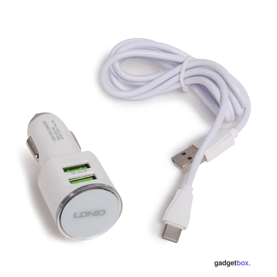 Автомобильное зарядное устройство LDNIO DL-C29 2*USB Type-C Белый