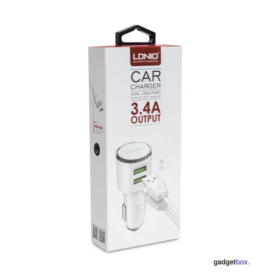 Автомобильное зарядное устройство LDNIO DL-C29 2*USB Type-C Белый