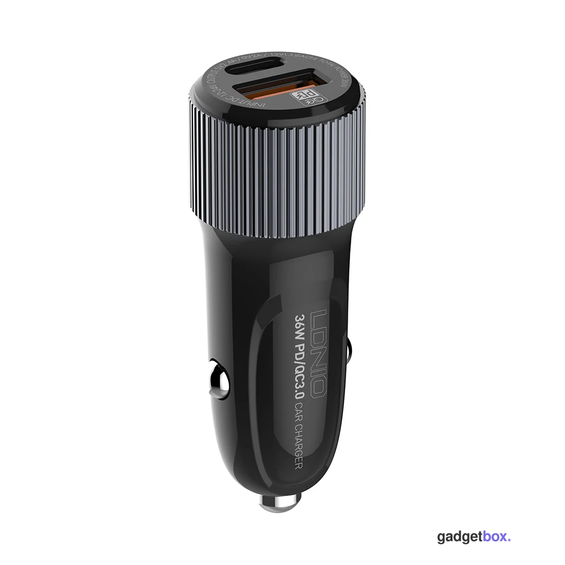 Автомобильное зарядное устройство LDNIO C510Q 2*USB（A,C) Lightning Чёрный