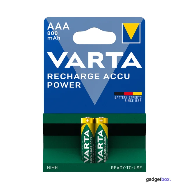 Аккумулятор VARTA R2U Micro 1.2V - HR03/AAA 800 мАч (2 шт)