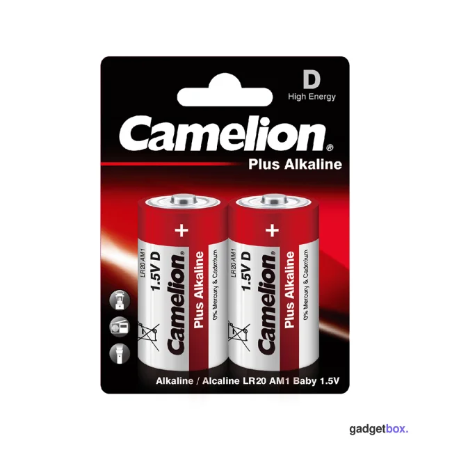 Батарейка CAMELION Plus Alkaline LR20-BP2 2 шт. в блистере
