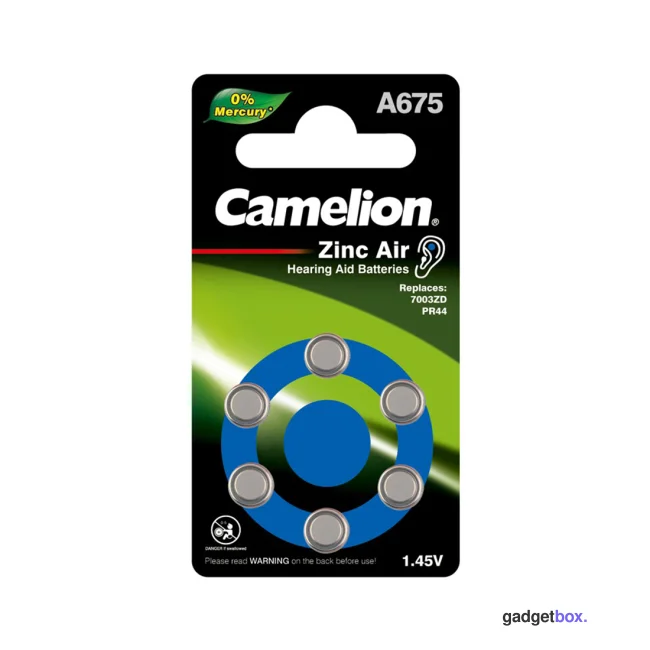 Батарейка CAMELION Zinc Air A675-BP6(0%Hg) 6 шт. в блистере
