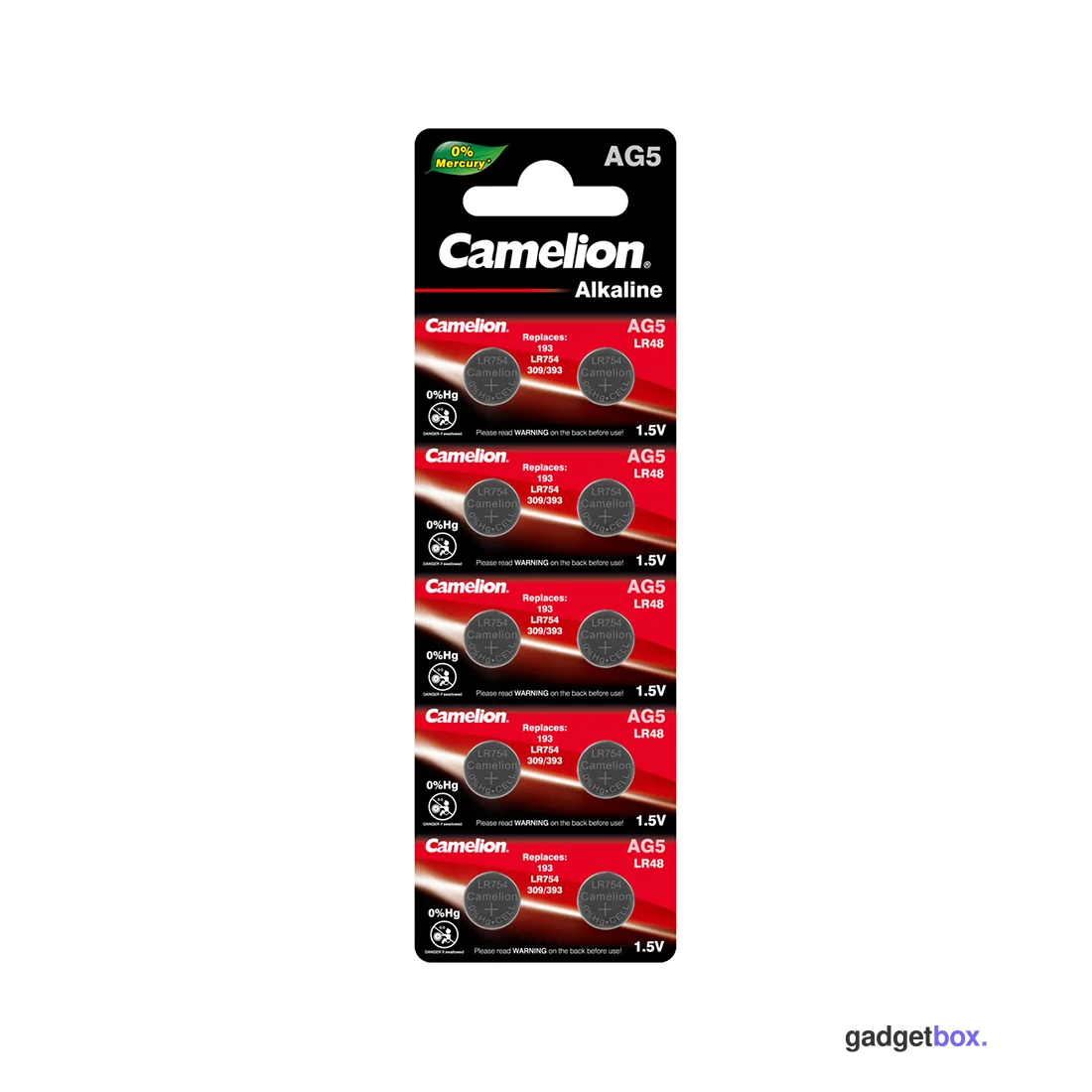 Батарейка CAMELION Alkaline AG5-BP10(0%Hg) 10 шт. в блистере