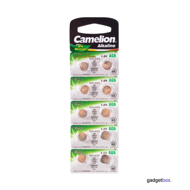 Батарейка CAMELION Alkaline AG6-BP10(0%Hg) 10 шт. в блистере