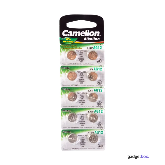 Батарейка CAMELION Alkaline AG12-BP10(0%Hg) 10 шт. в блистере