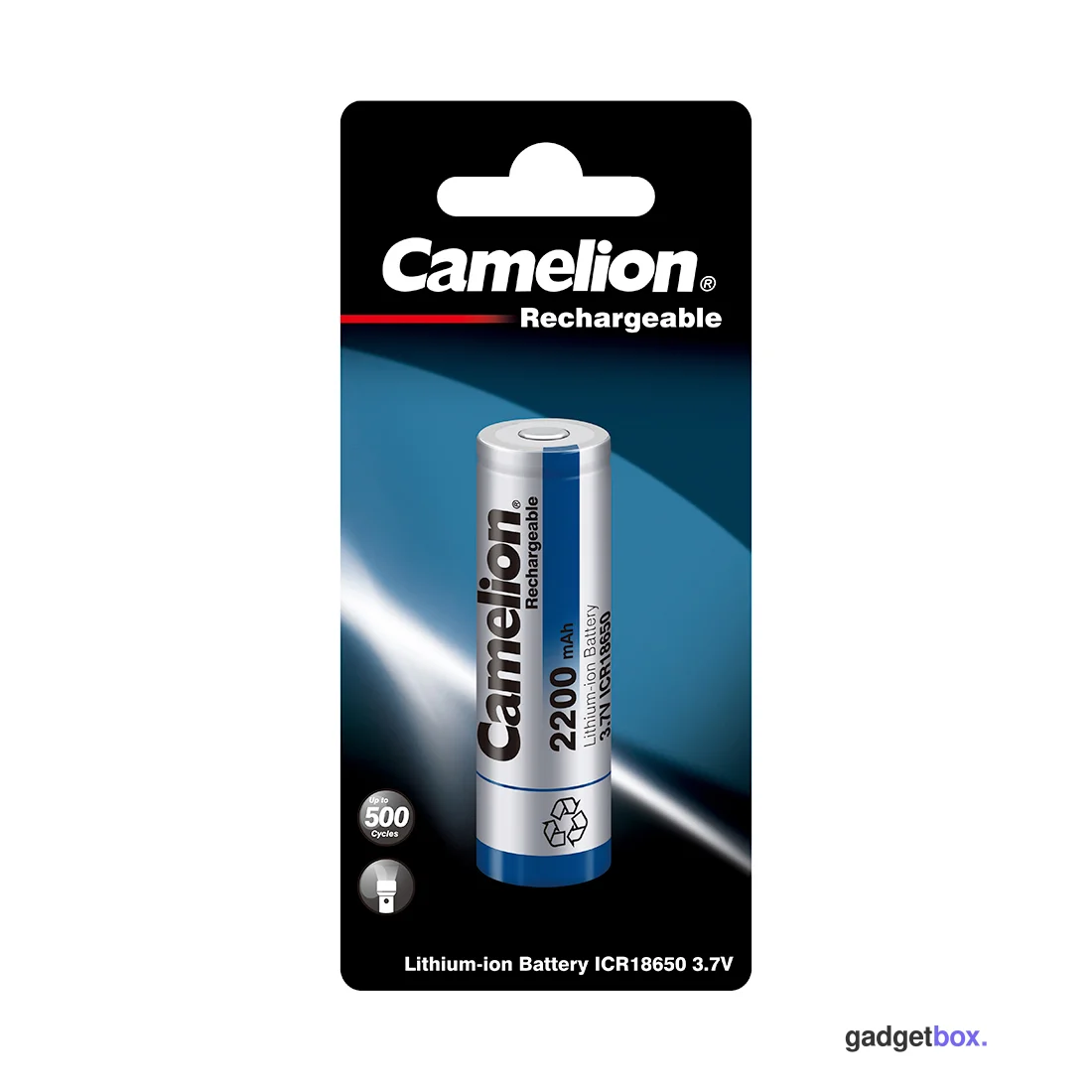 Аккумулятор CAMELION Lithium ICR18650F-22-BP 2200 mAh 1 шт. в блистере