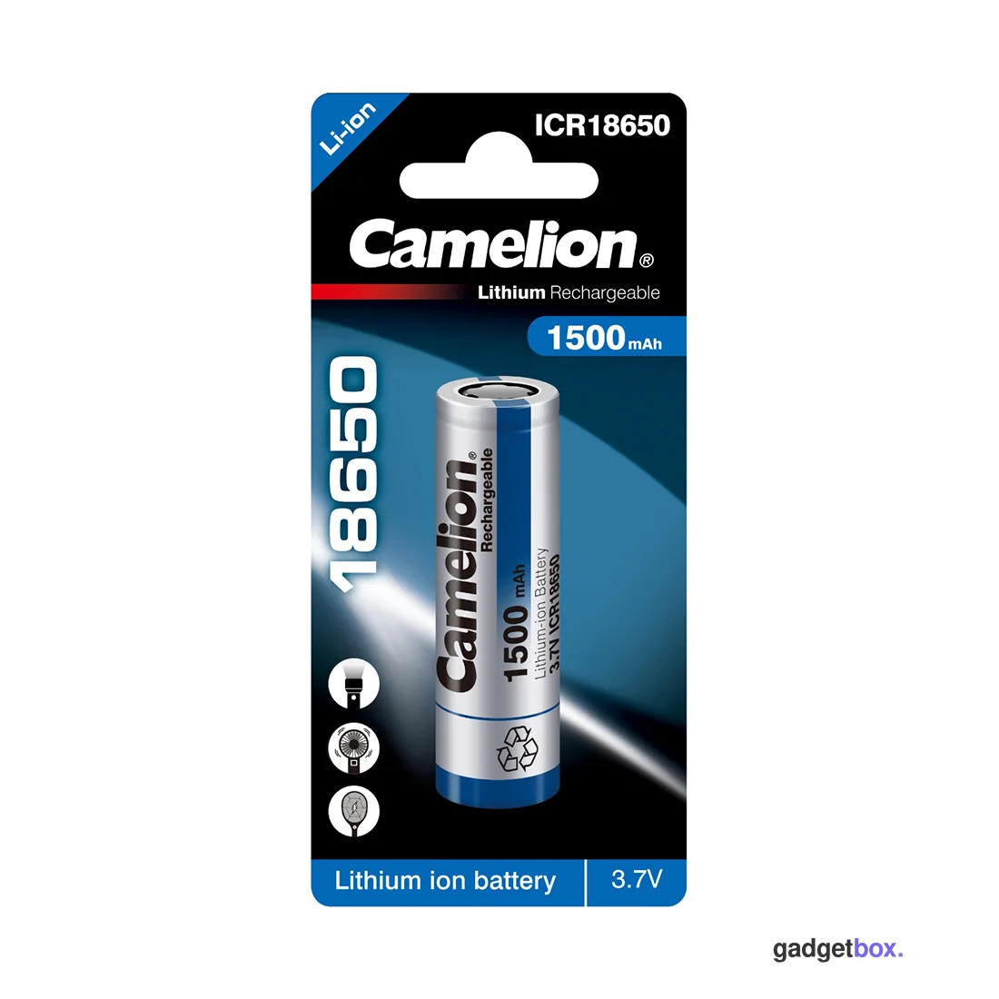 Аккумулятор CAMELION Lithium ICR18650-1500 1500 mAh 1 шт. в блистере