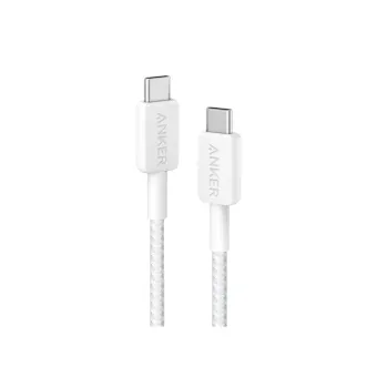 Интерфейсный кабель Anker 322 USB-C to USB-C Cable 1М (A81F5G21) Белый