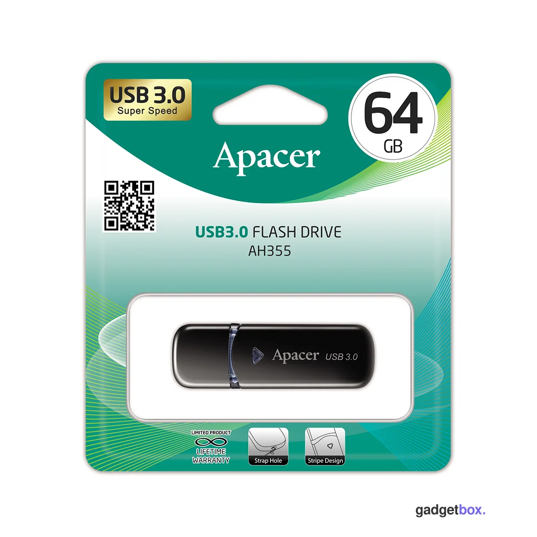 USB-накопитель Apacer AH355 64GB Чёрный