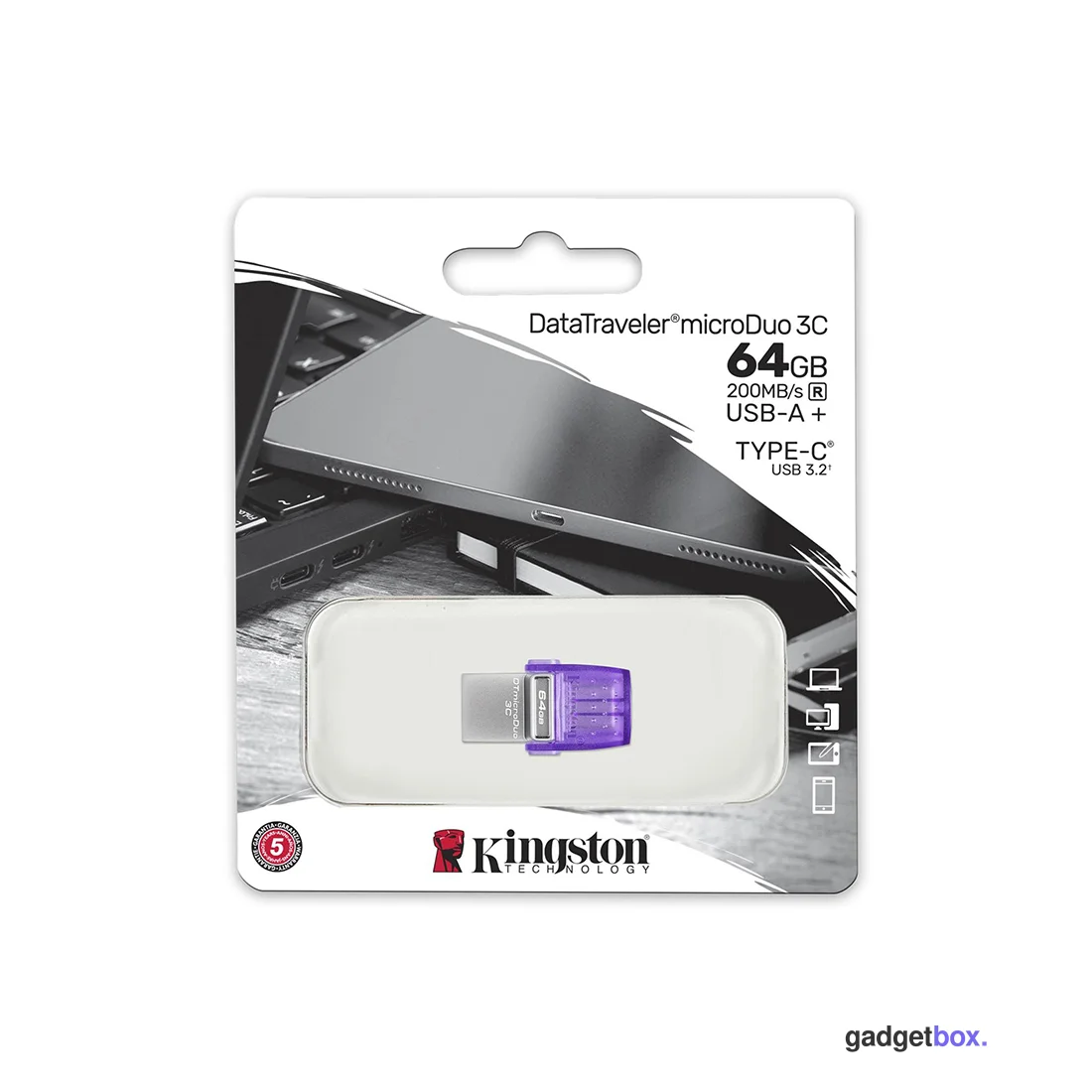 USB-накопитель Kingston DTDUO3CG3/64GB 64GB Фиолетовый