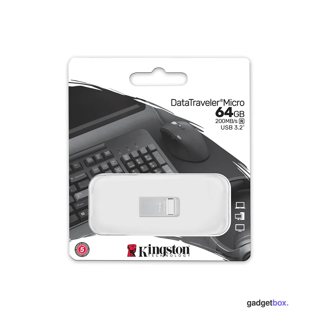USB-накопитель Kingston DTMC3G2/64GB 64GB Серебристый