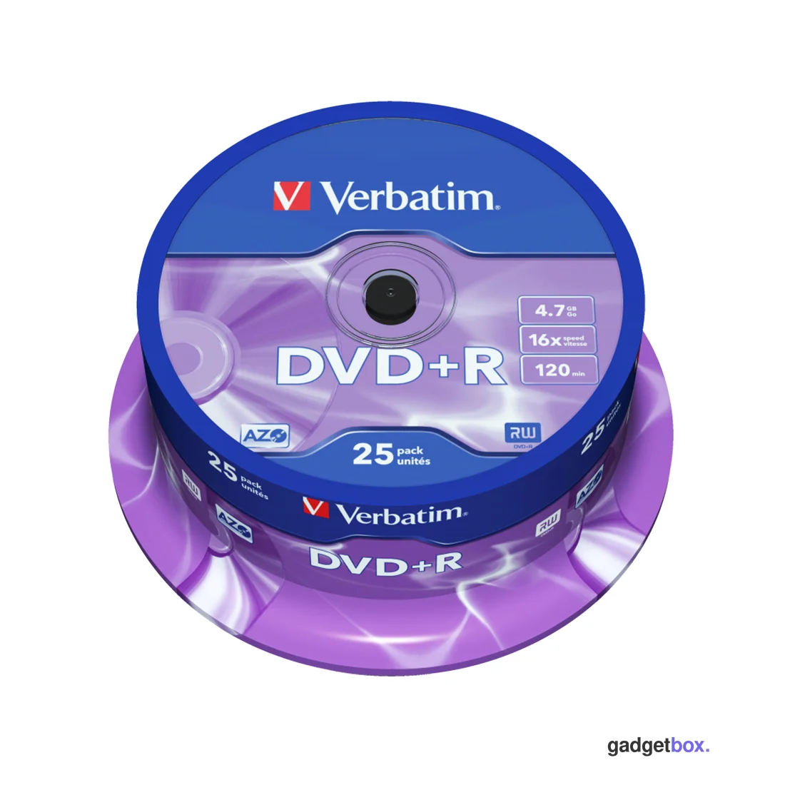 Диск DVD+R Verbatim (43500) 4.7GB 25штук Незаписанный