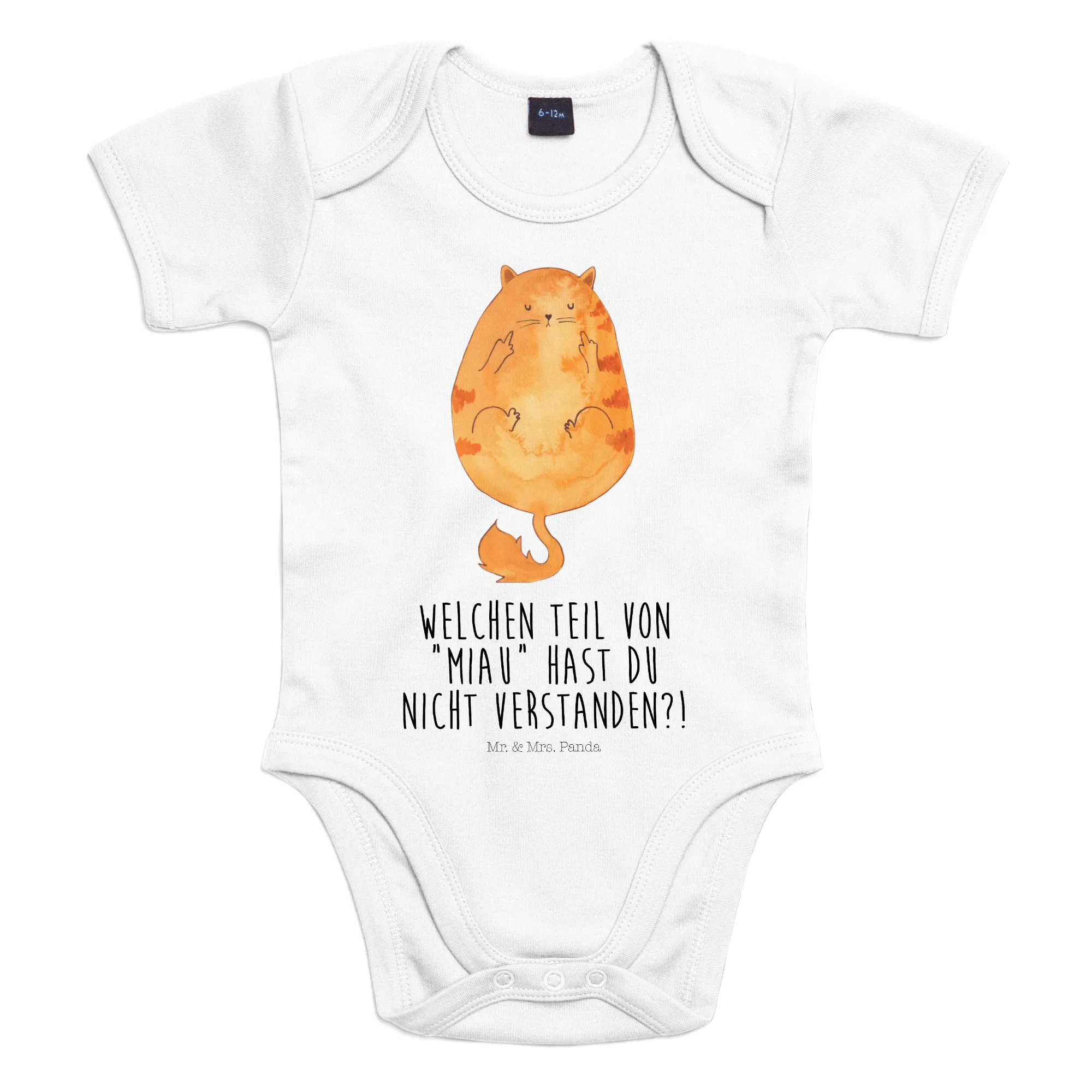 Organic Baby Body Katze Mittelfinger