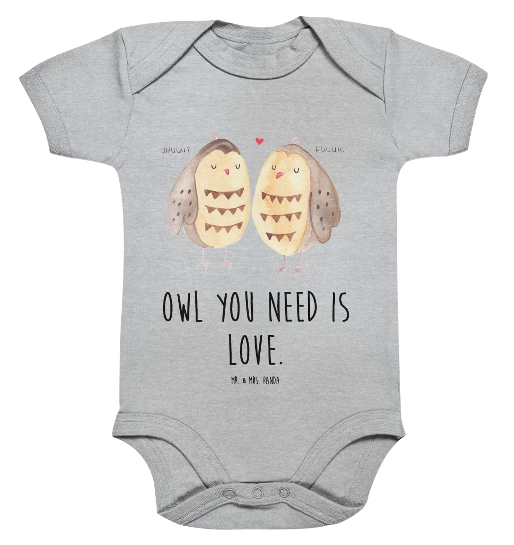 Organic Baby Body Eulen Liebe