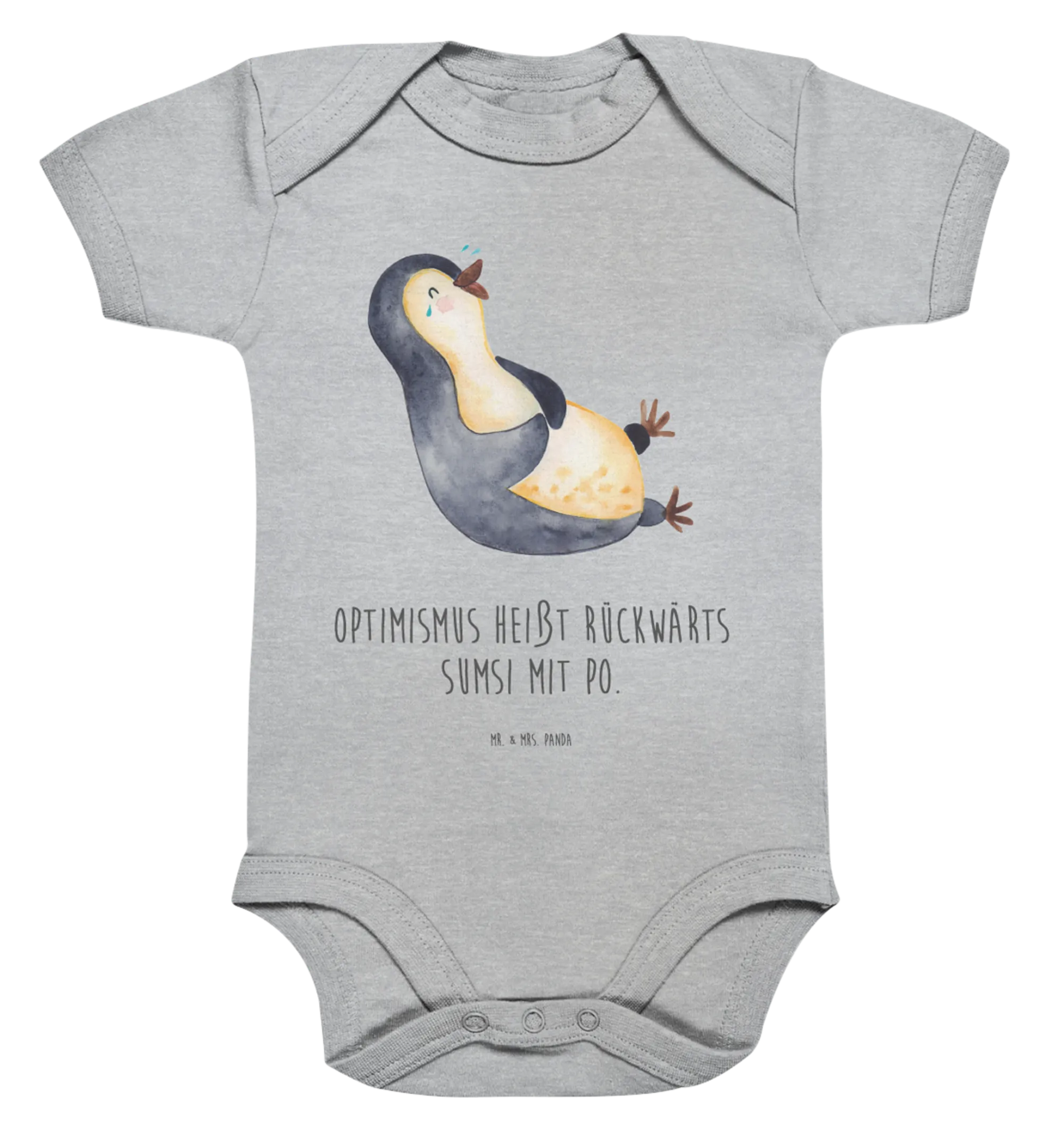 Organic Baby Body Pinguin Lachen