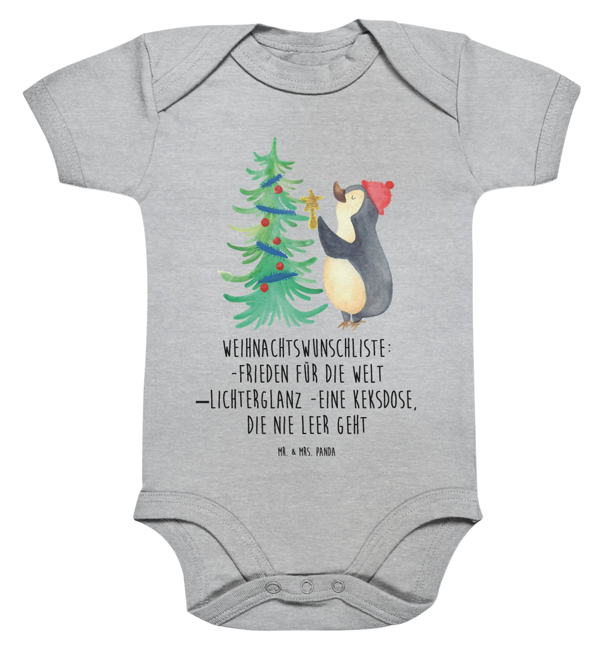 Organic Baby Body Pinguin Weihnachtsbaum