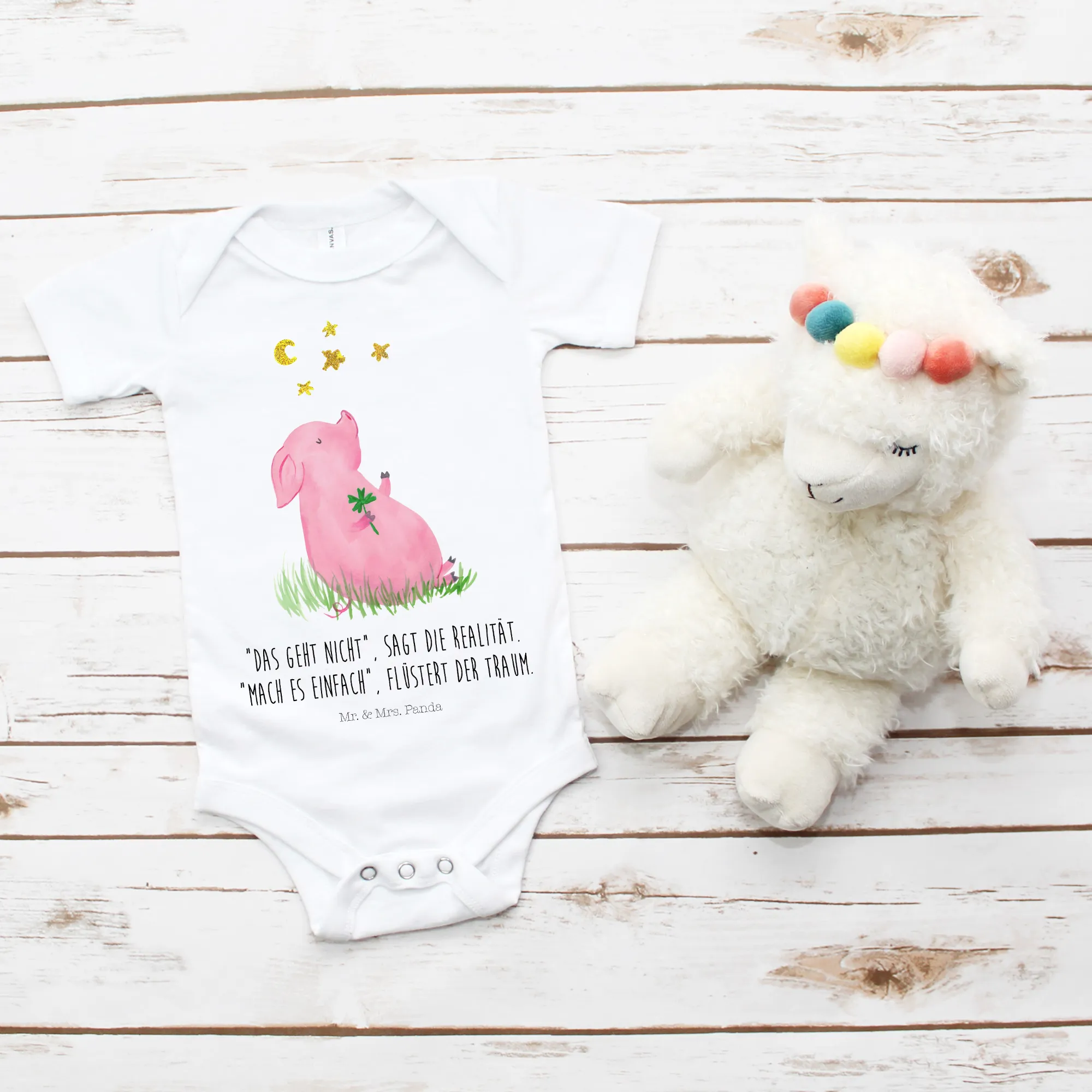 Organic Baby Body Schwein Glück