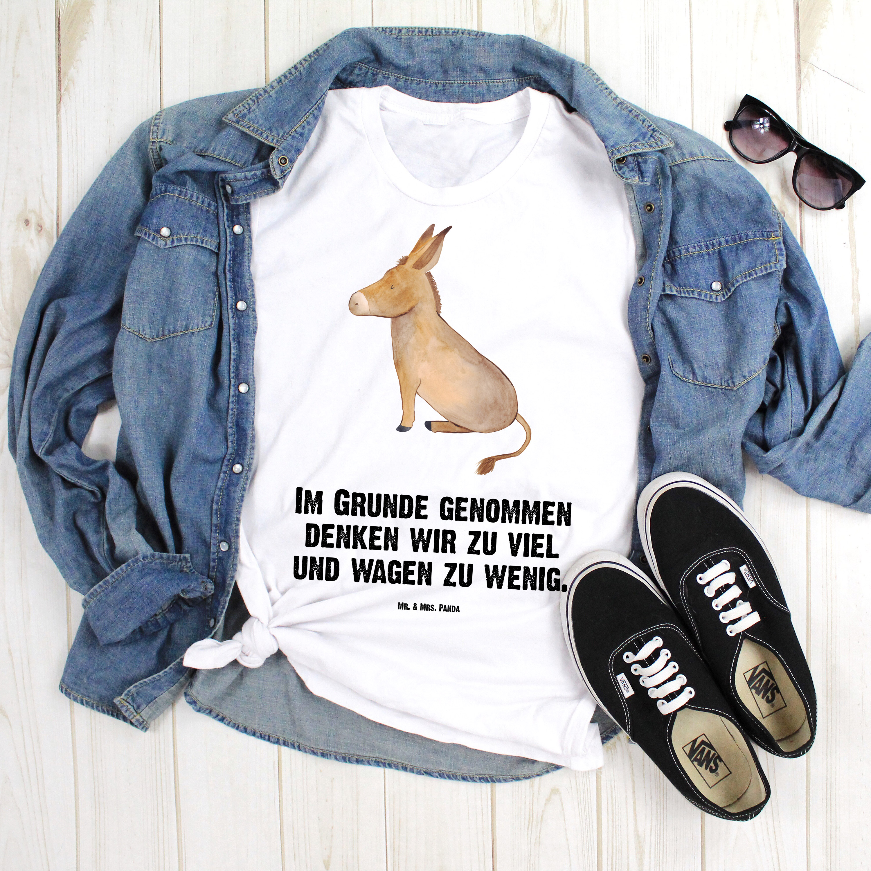 Größe S T-Shirt Esel - Geschenk Tiere Junggesellenabschied Lebensmut Mut Frauen - Bild 8 von 20