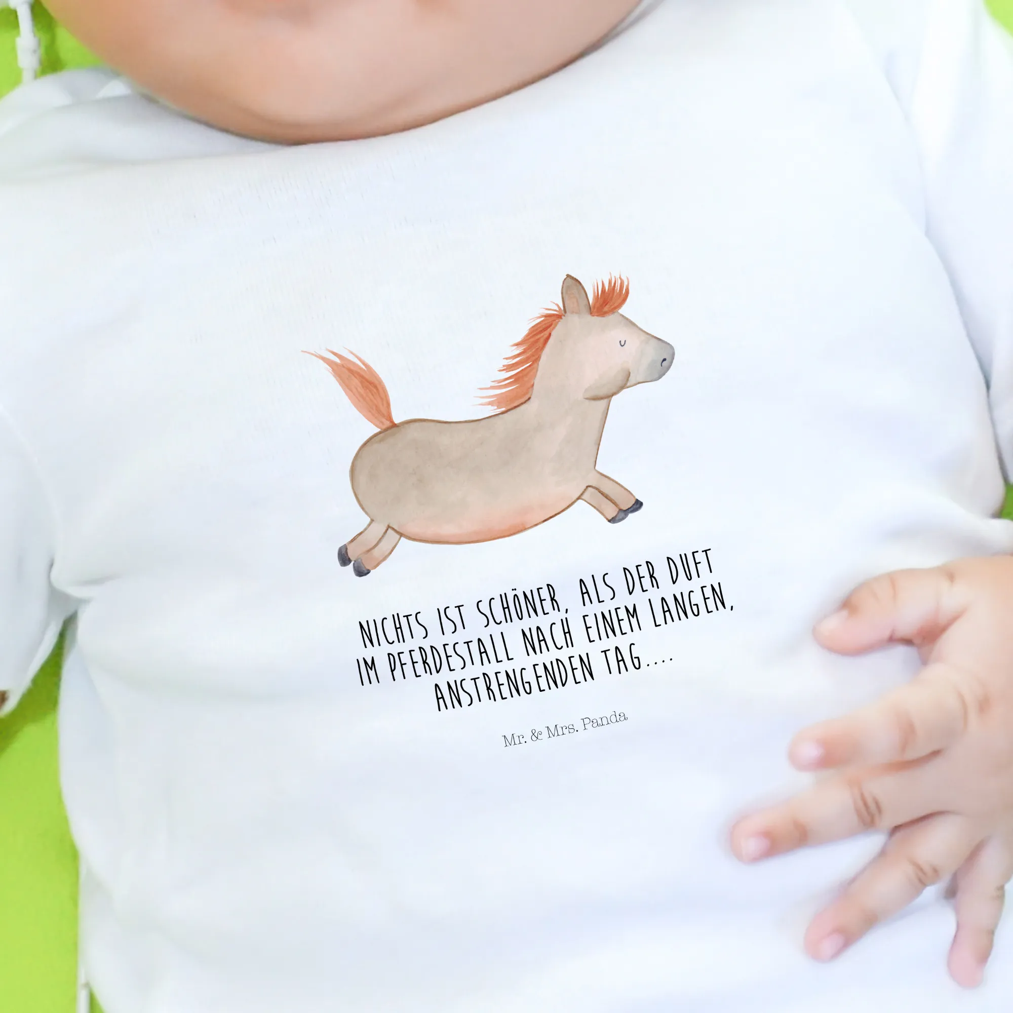 Organic Baby Shirt Pferd Springen