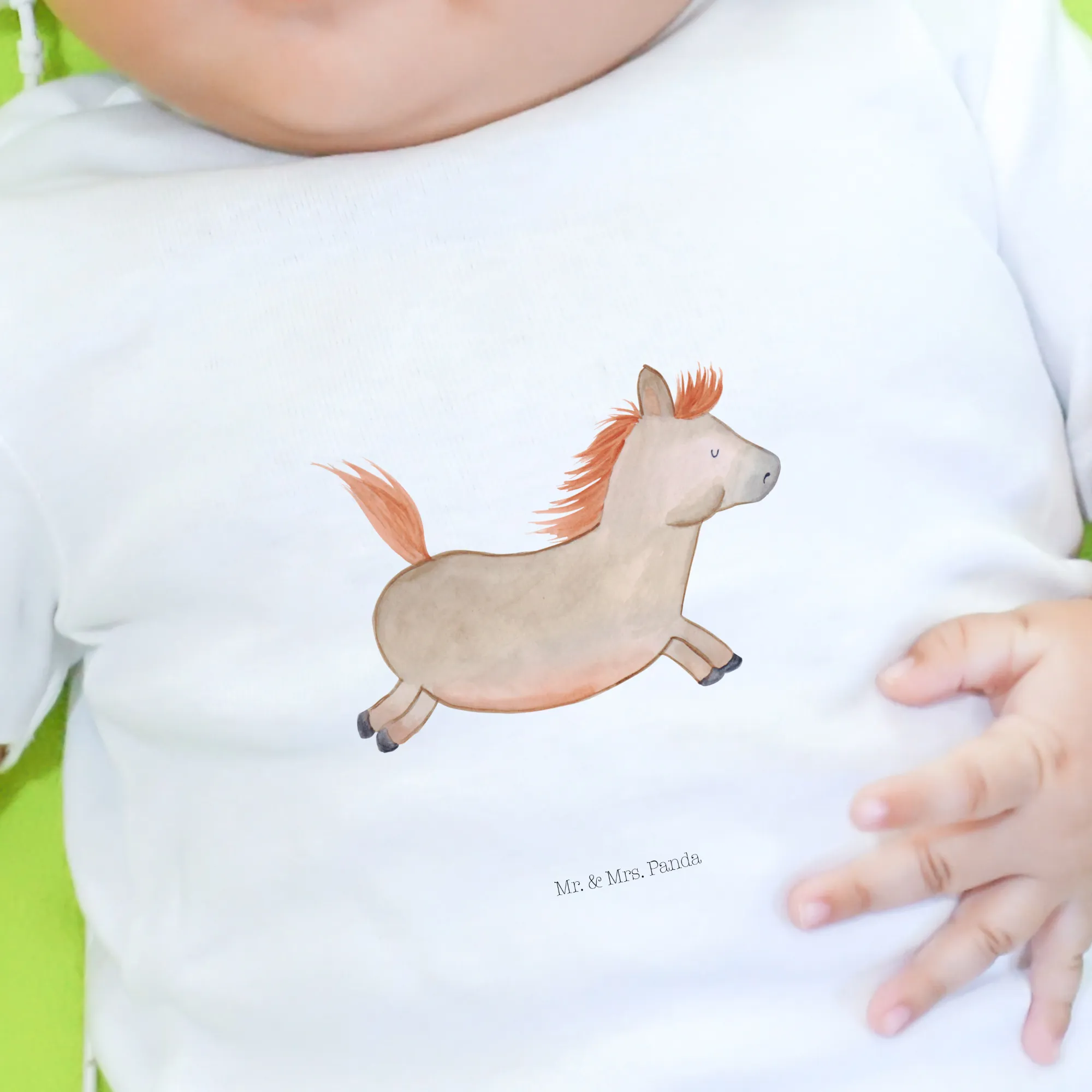 Organic Baby Shirt Pferd Springen