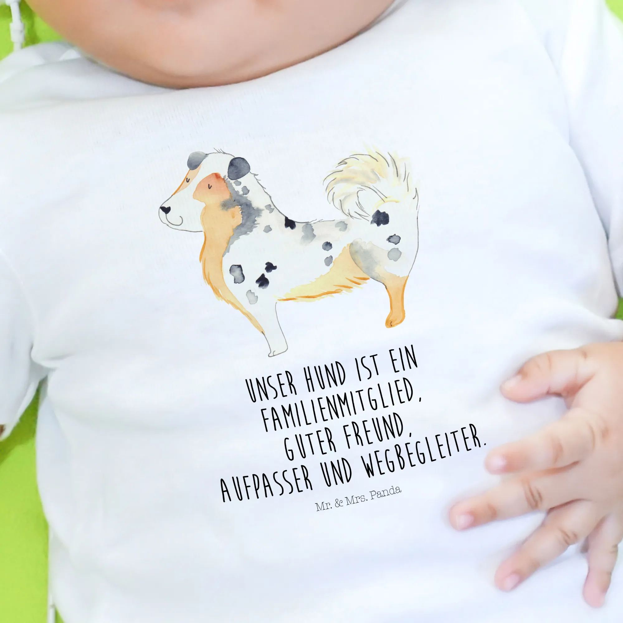 Organic Baby Shirt Hund Australien Shepherd