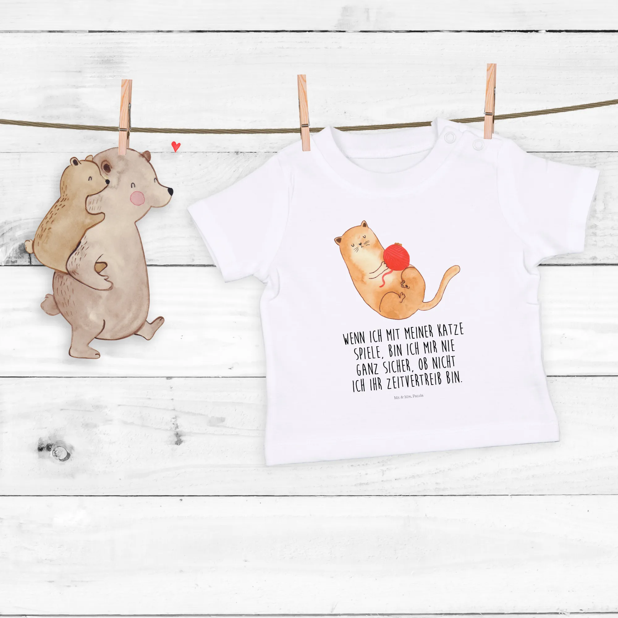 Organic Baby Shirt Katze Wolle