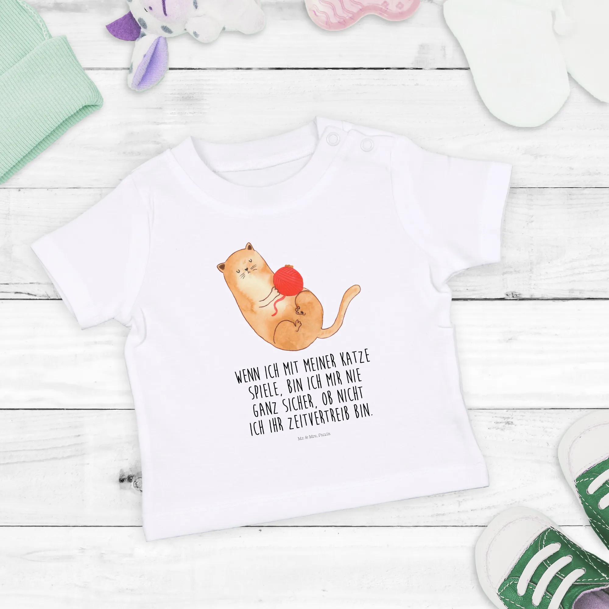 Organic Baby Shirt Katze Wolle