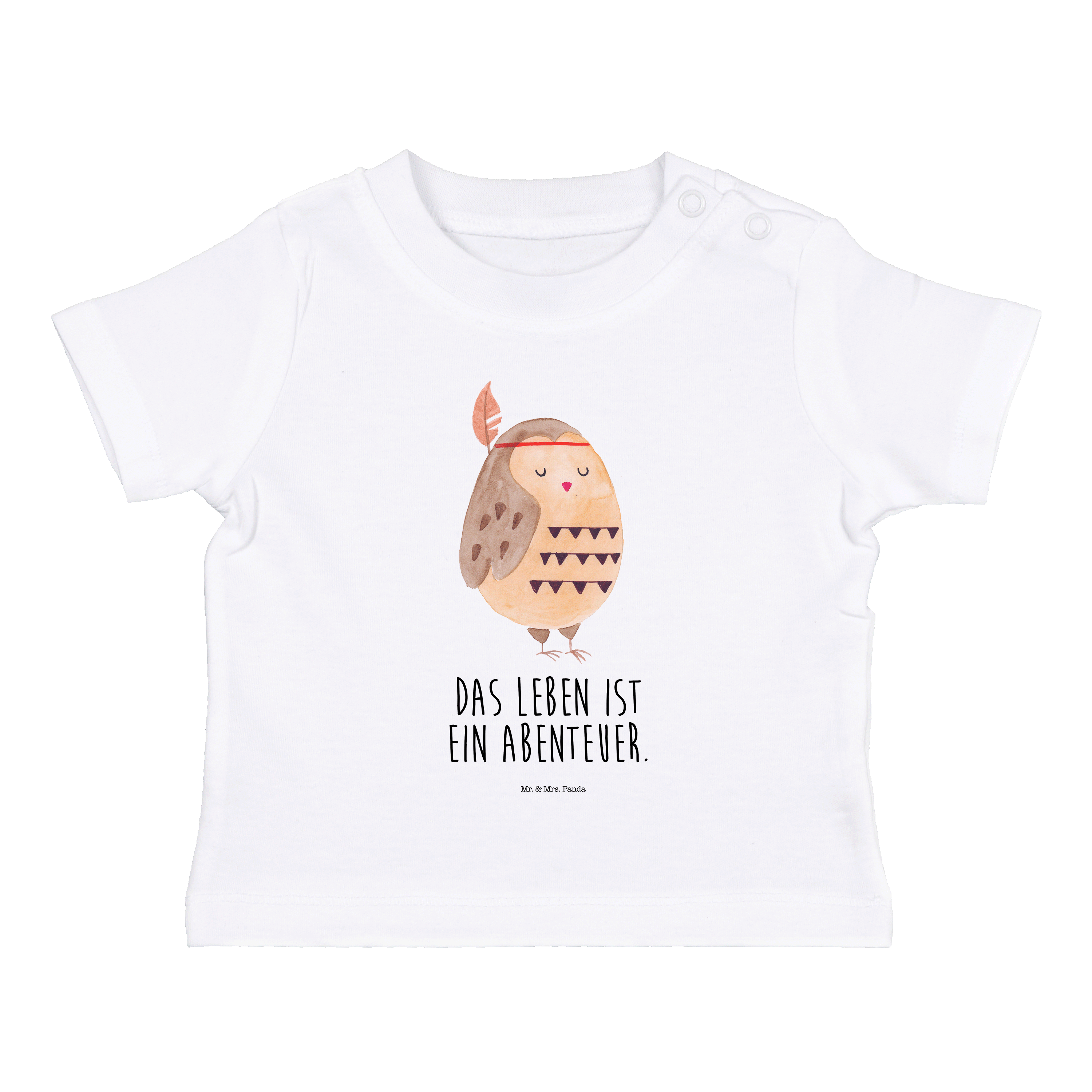 Organic Baby Shirt Eule Federschmuck