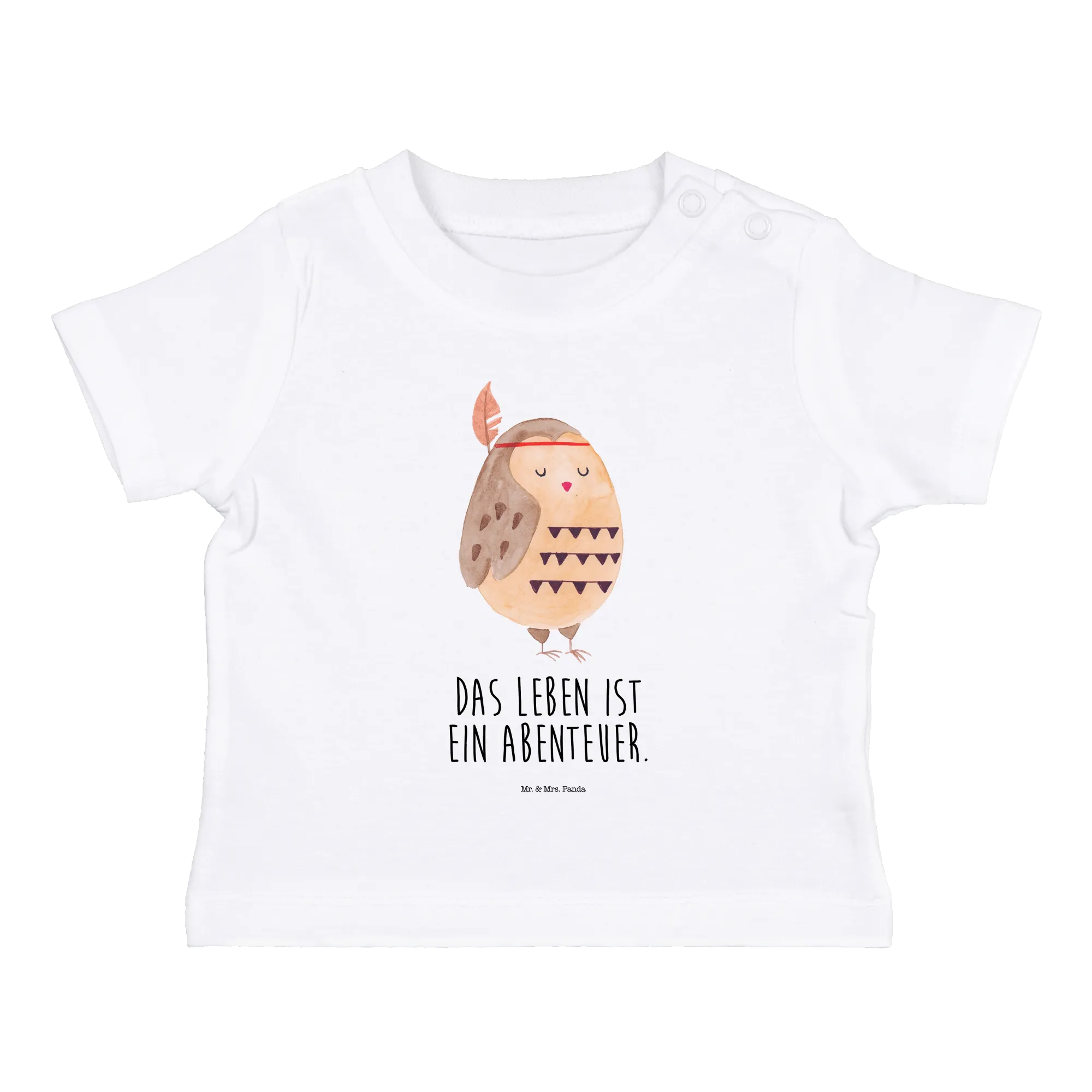 Organic Baby Shirt Eule Federschmuck