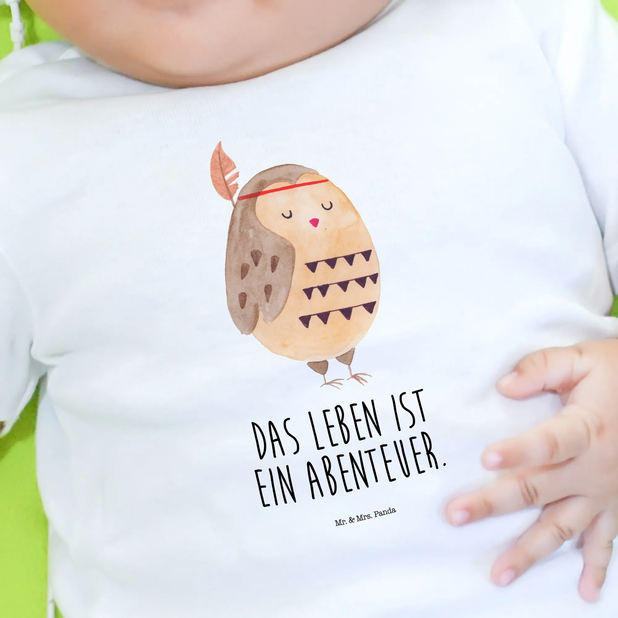 Organic Baby Shirt Eule Federschmuck