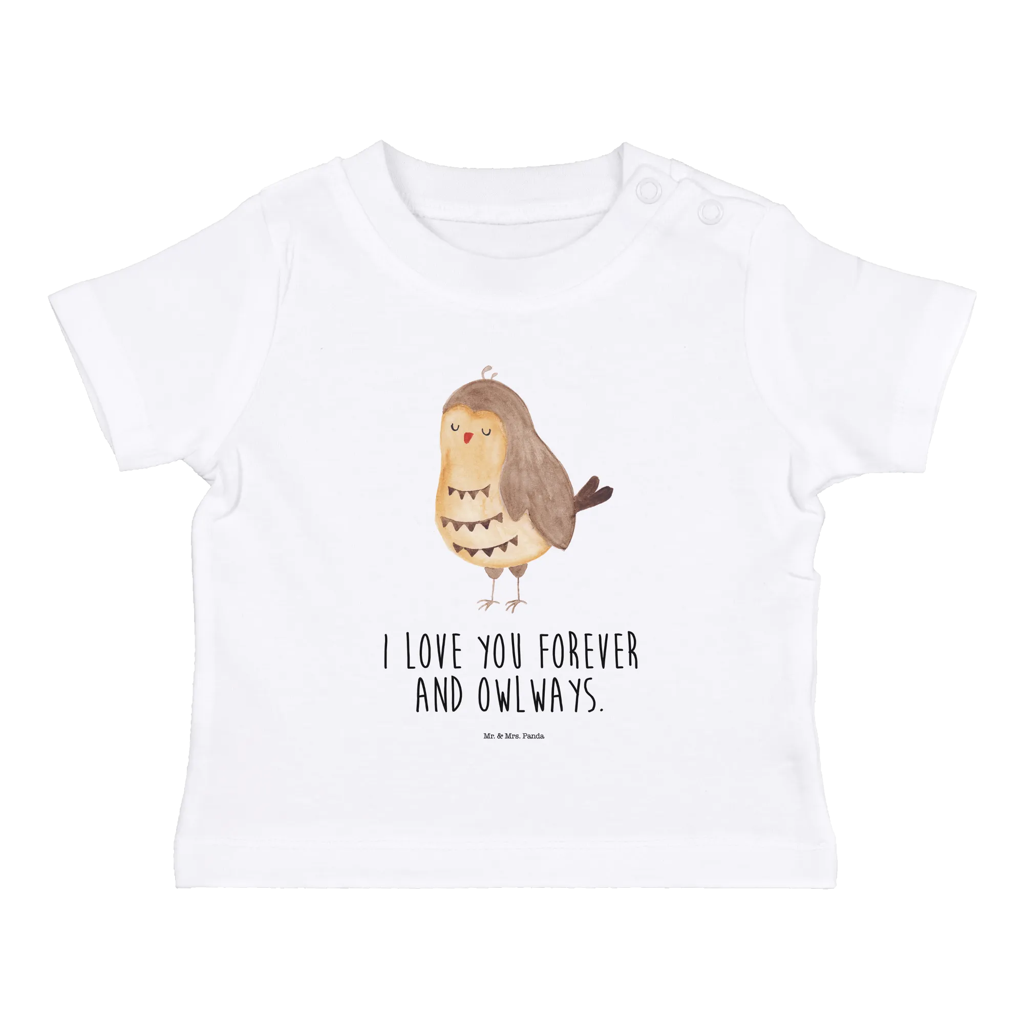 Organic Baby Shirt Eule Zufrieden