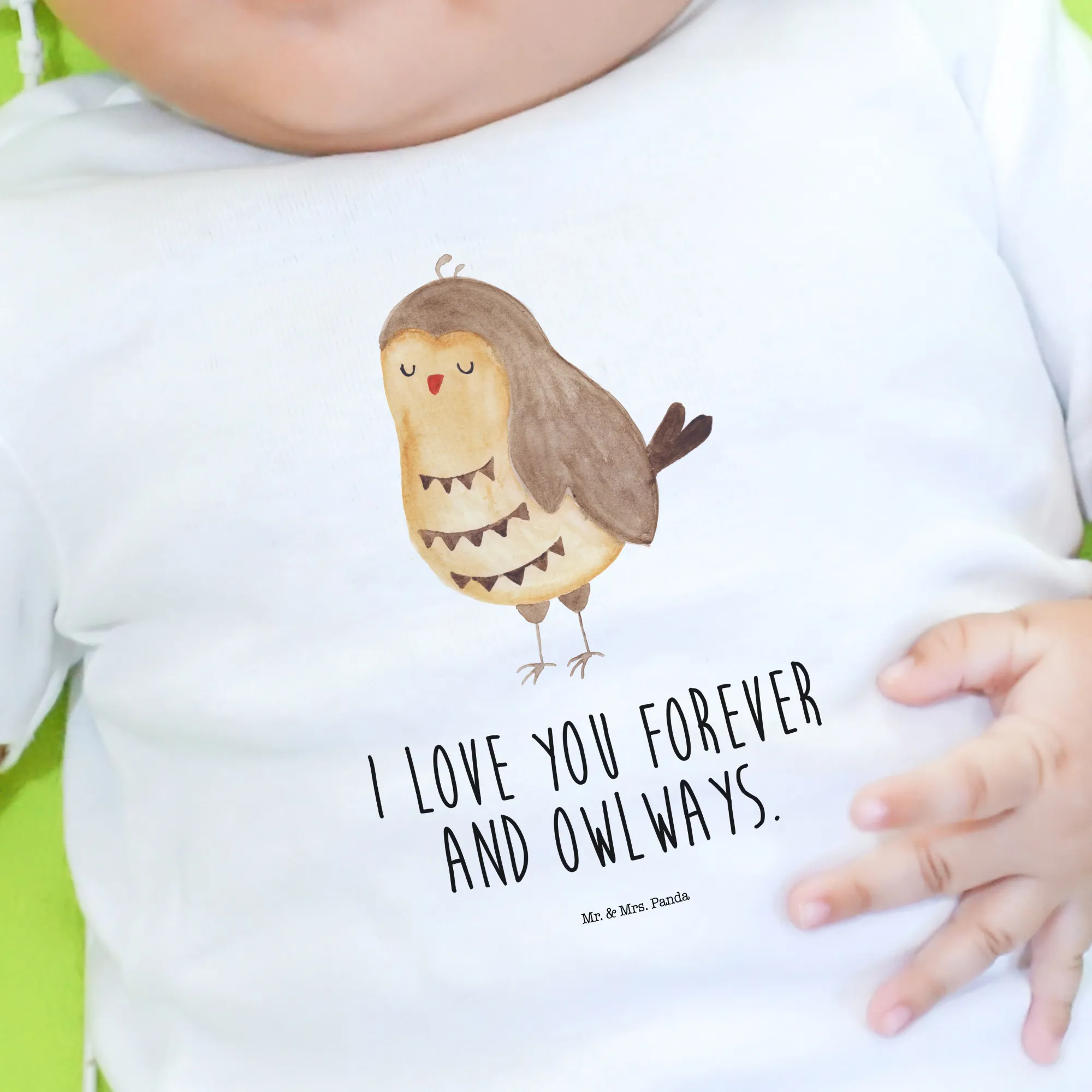 Organic Baby Shirt Eule Zufrieden