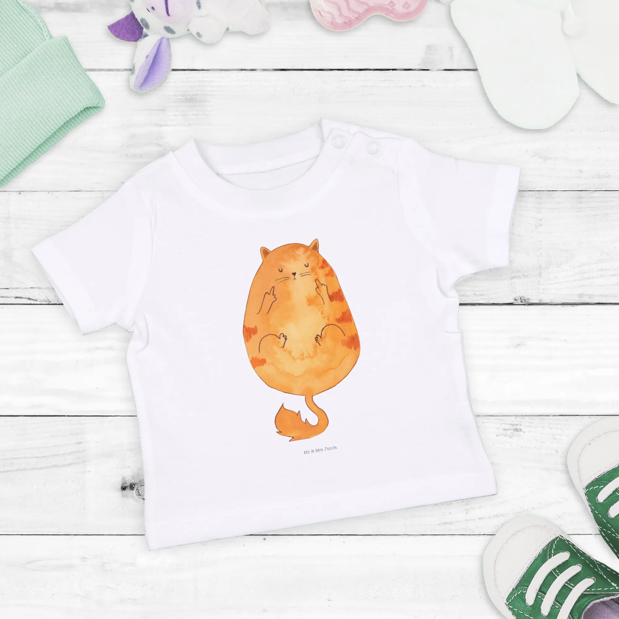 Organic Baby Shirt Katze Frühaufsteher