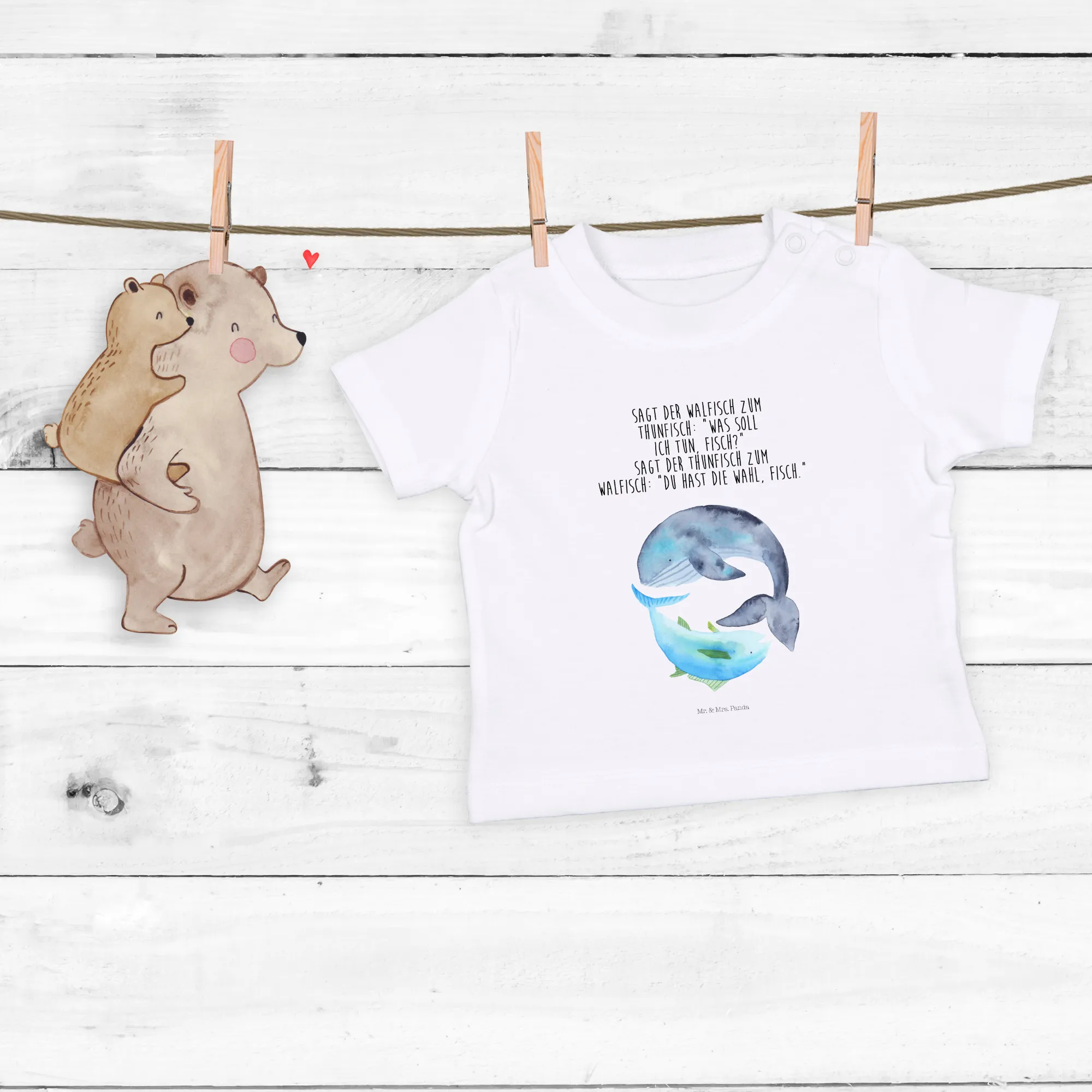 Organic Baby Shirt Walfisch Thunfisch