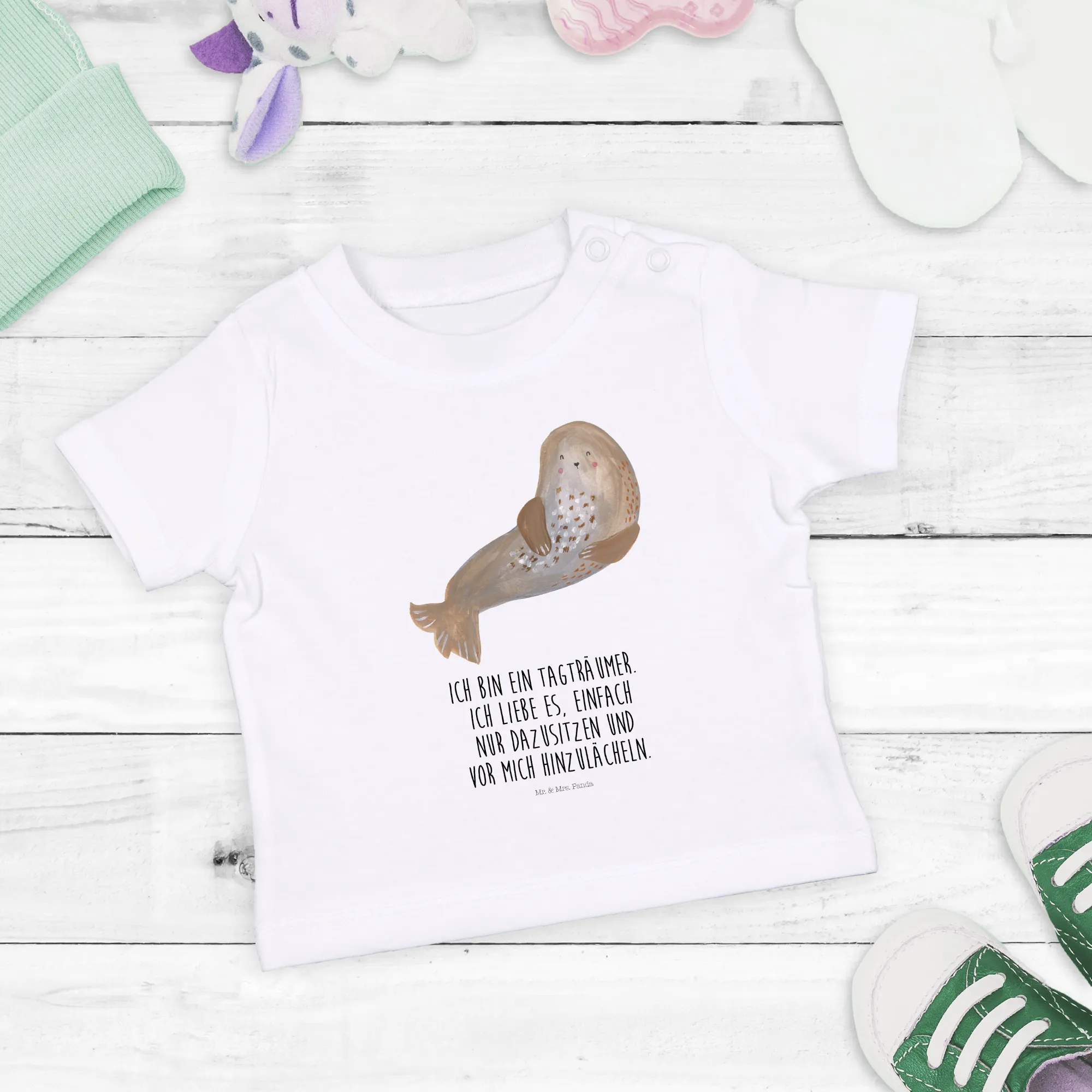 Organic Baby Shirt Robbe Lachen