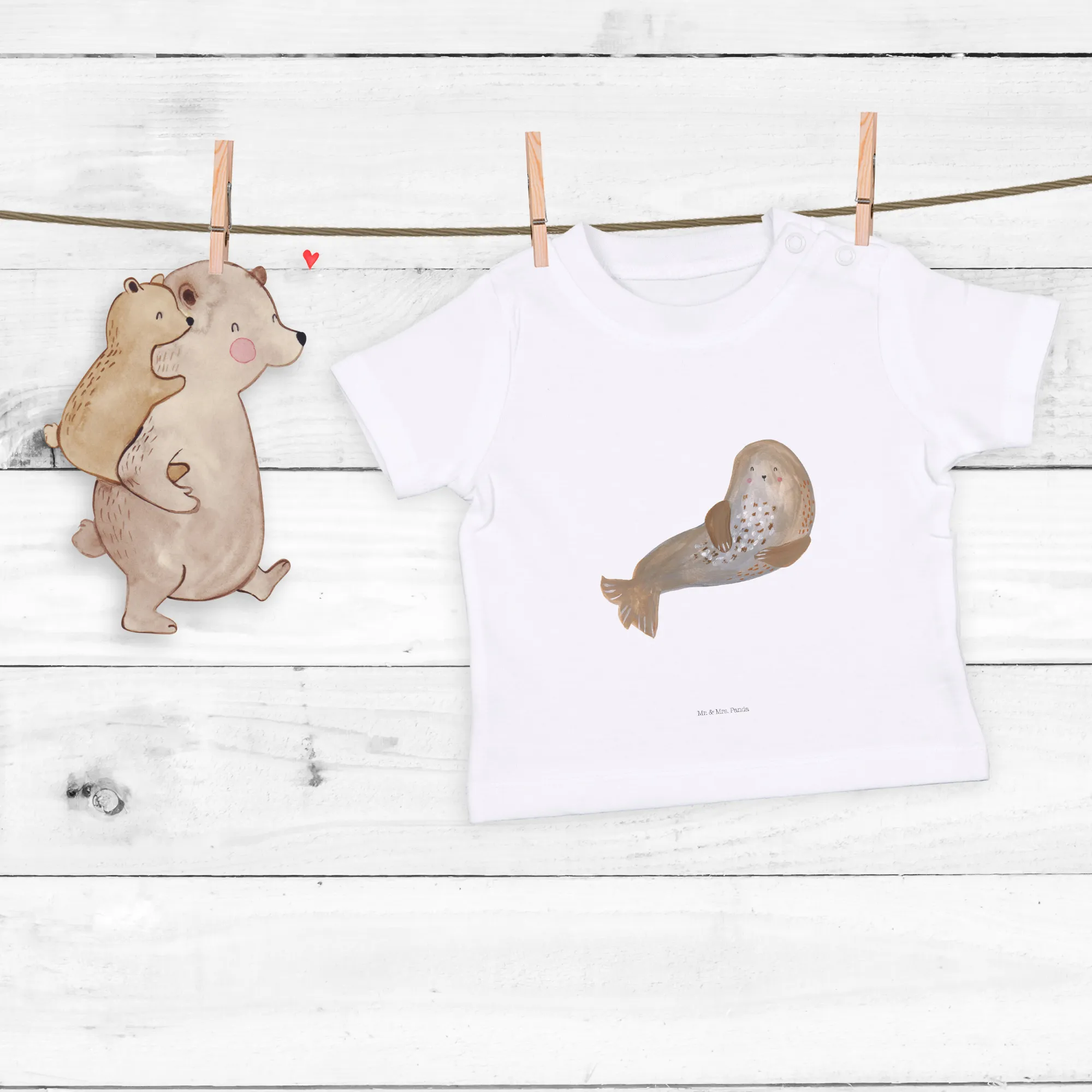 Organic Baby Shirt Robbe Lachen