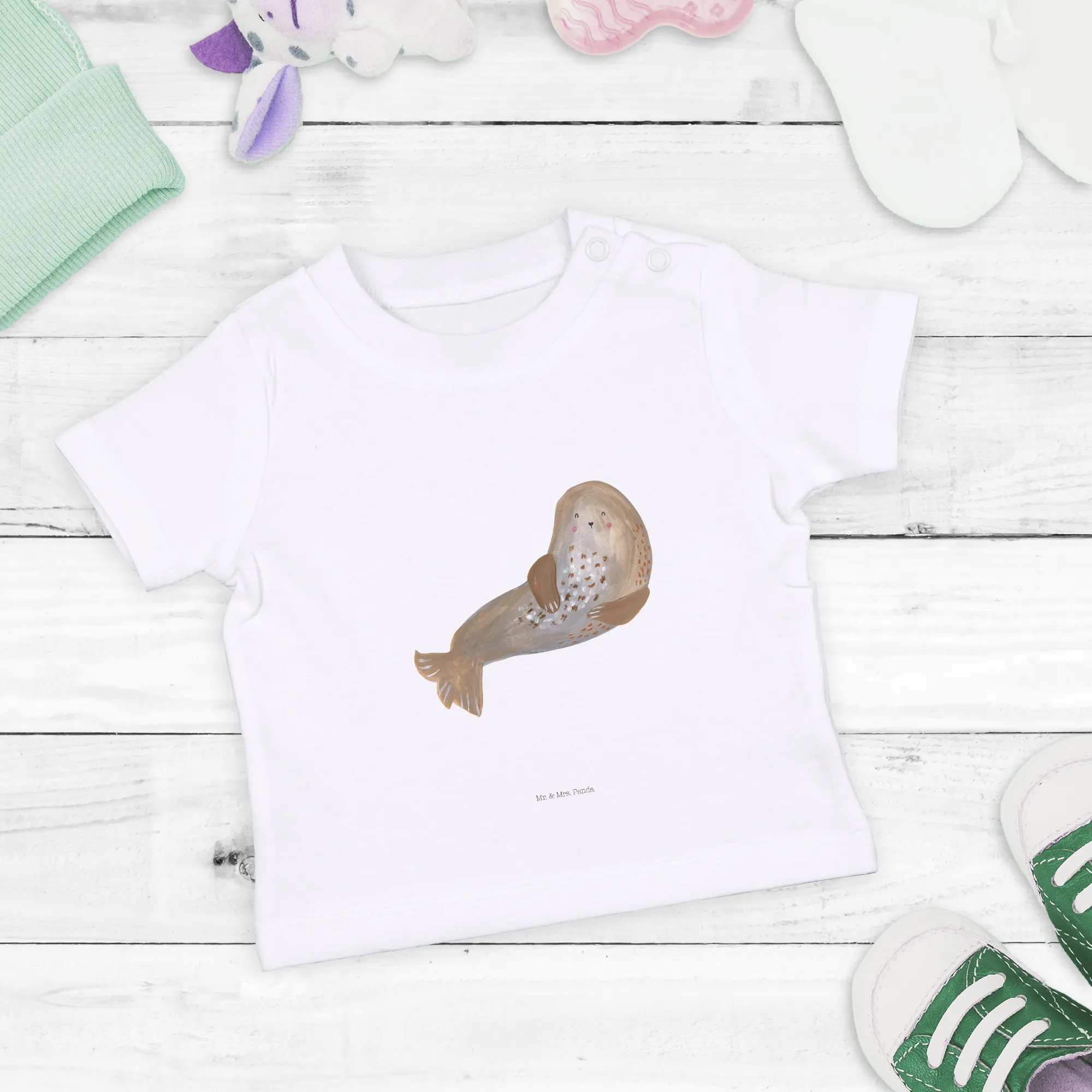 Organic Baby Shirt Robbe Lachen