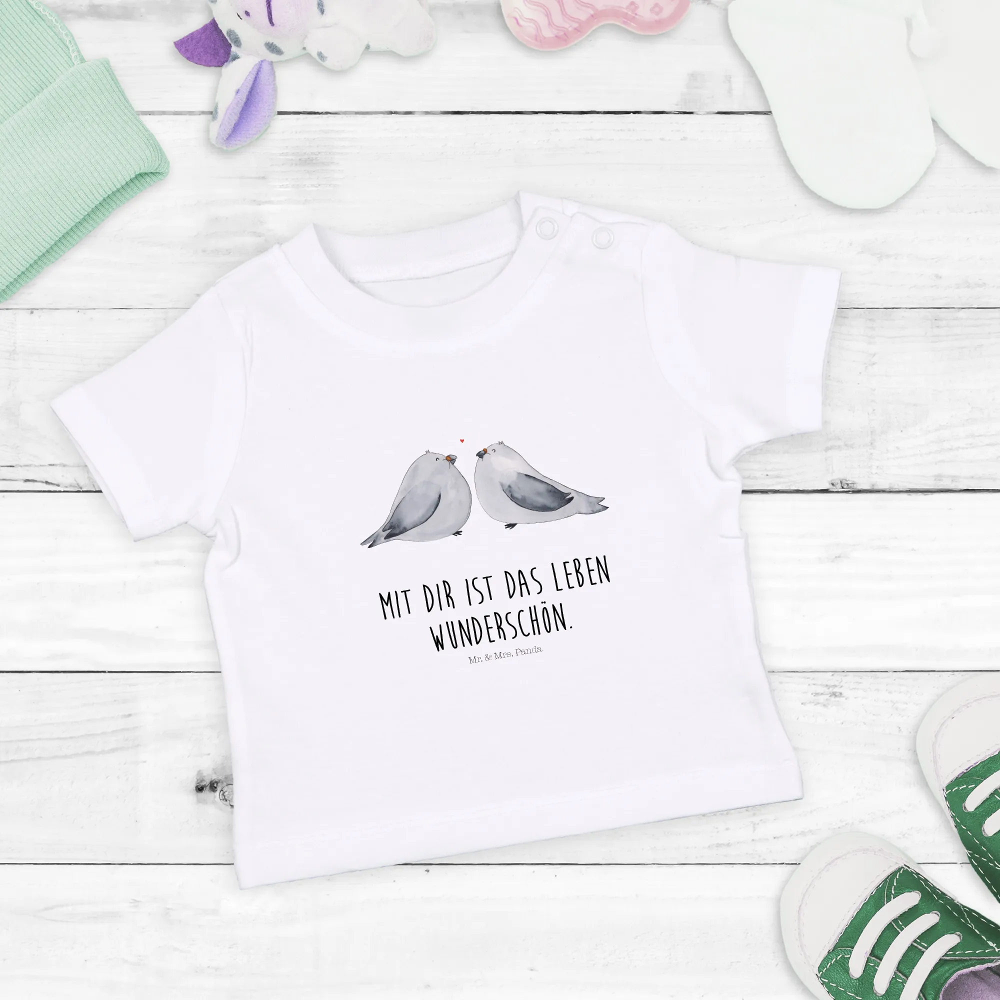 Organic Baby Shirt Turteltauben Liebe