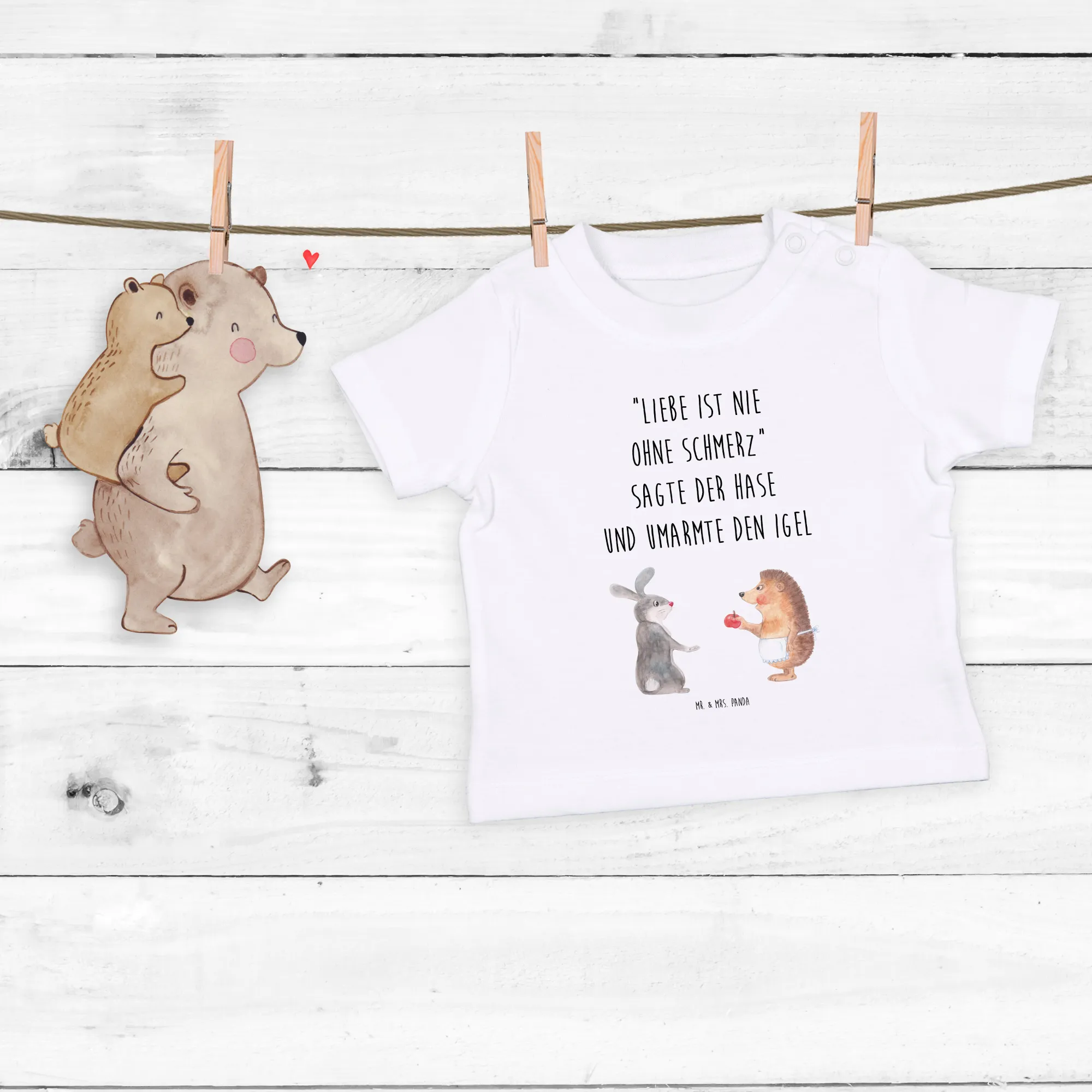 Organic Baby Shirt Hase Igel