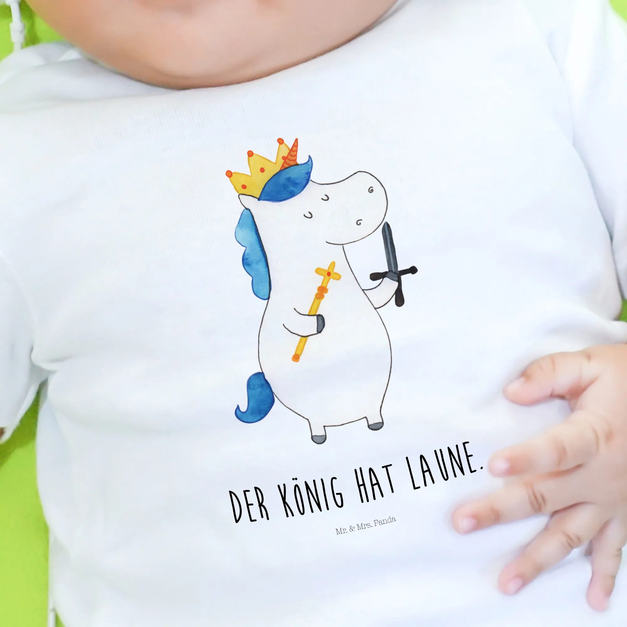 Organic Baby Shirt Einhorn König mit Schwert