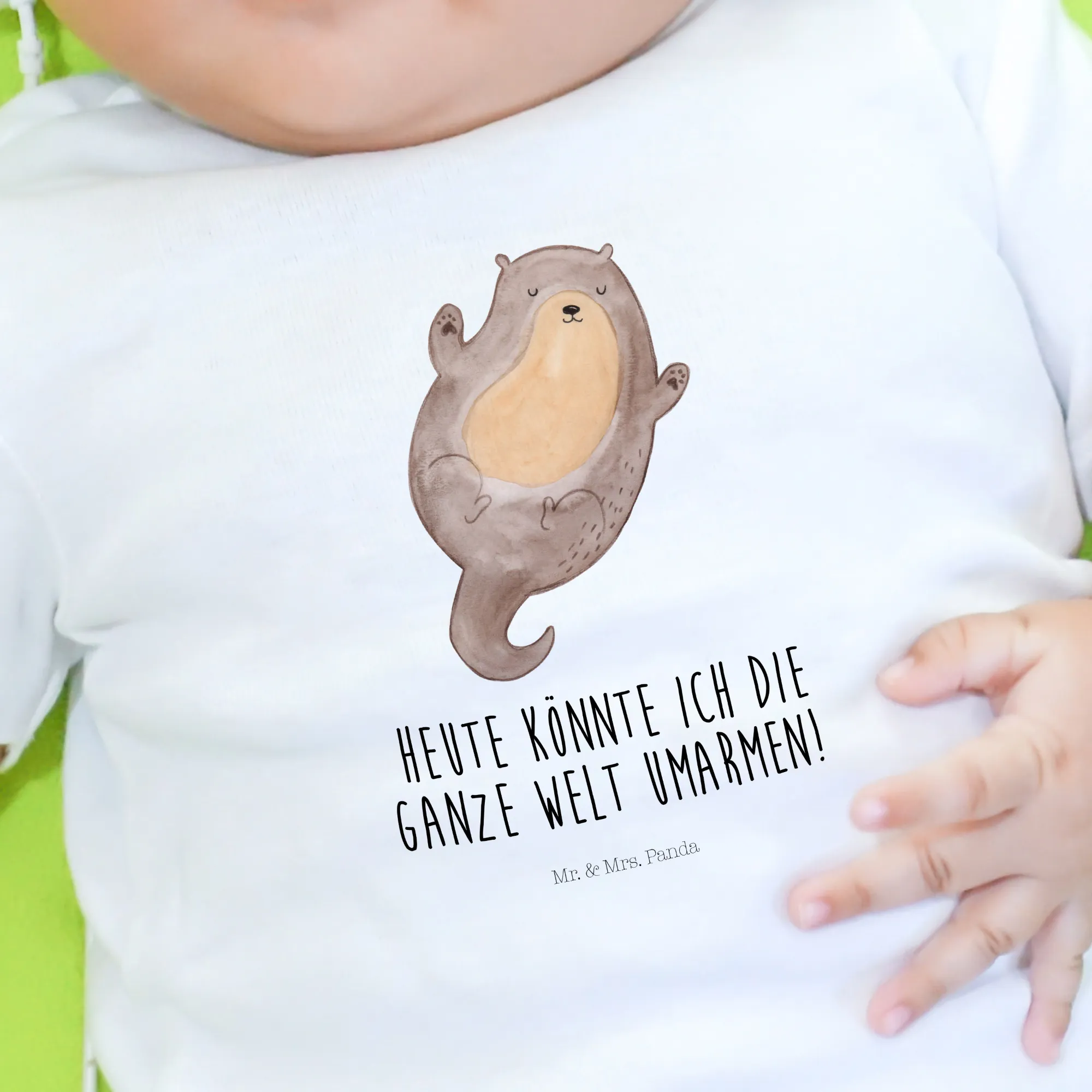 Organic Baby Shirt Otter Umarmen