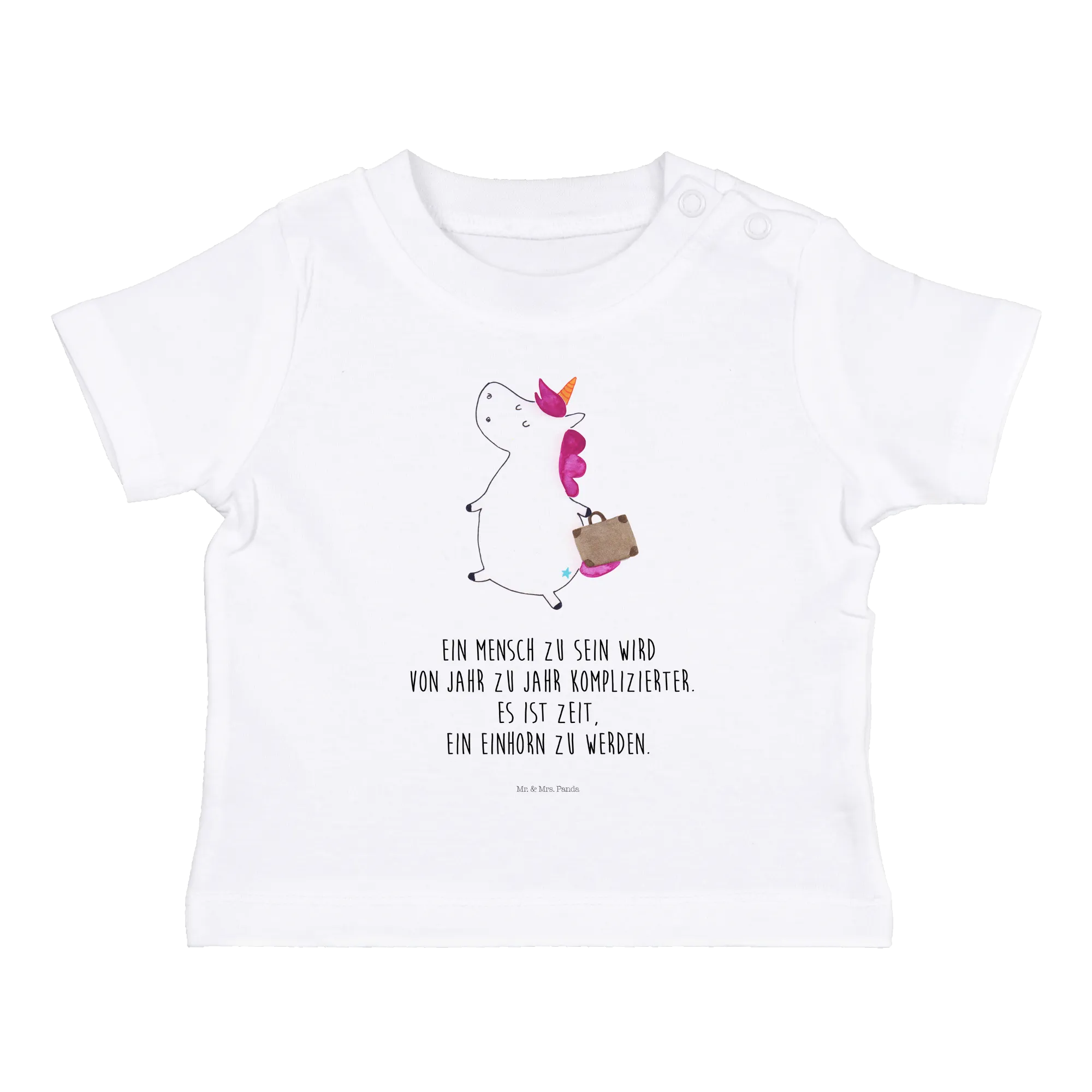 Organic Baby Shirt Einhorn Koffer