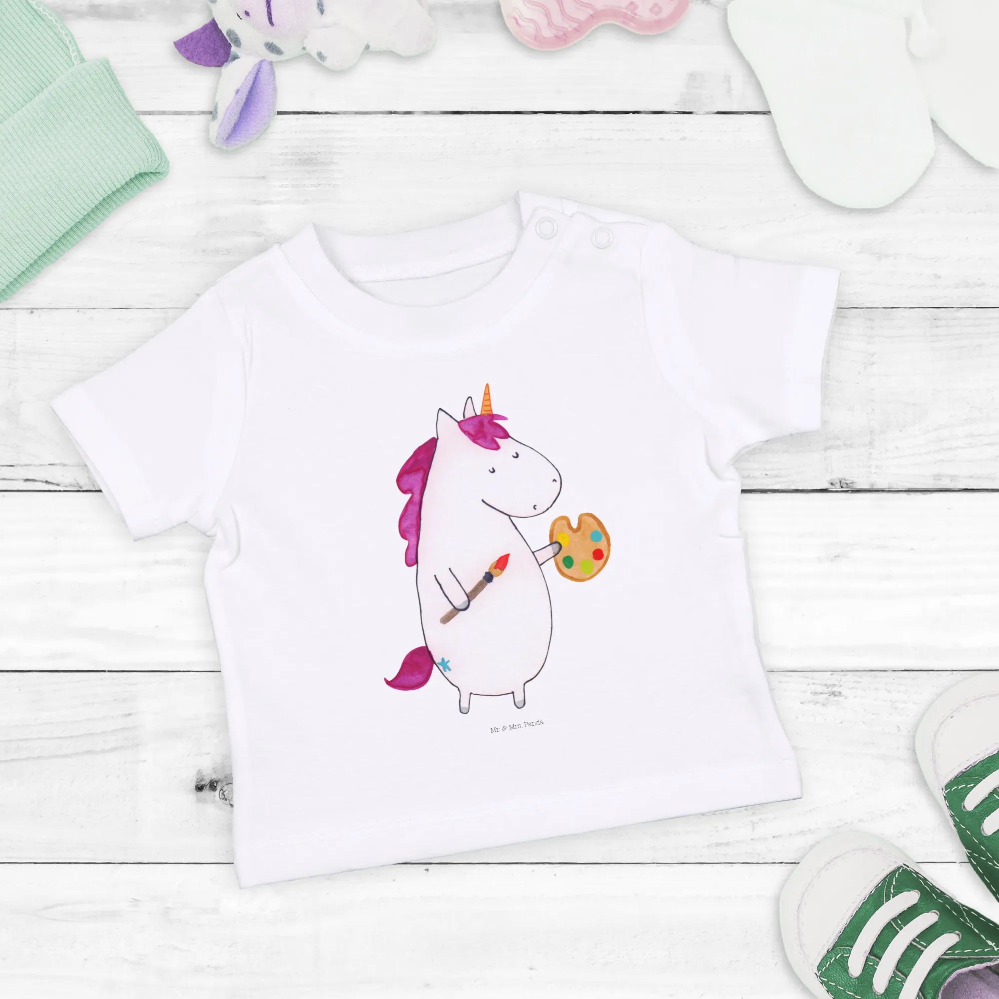 Organic Baby Shirt Einhorn Künstler