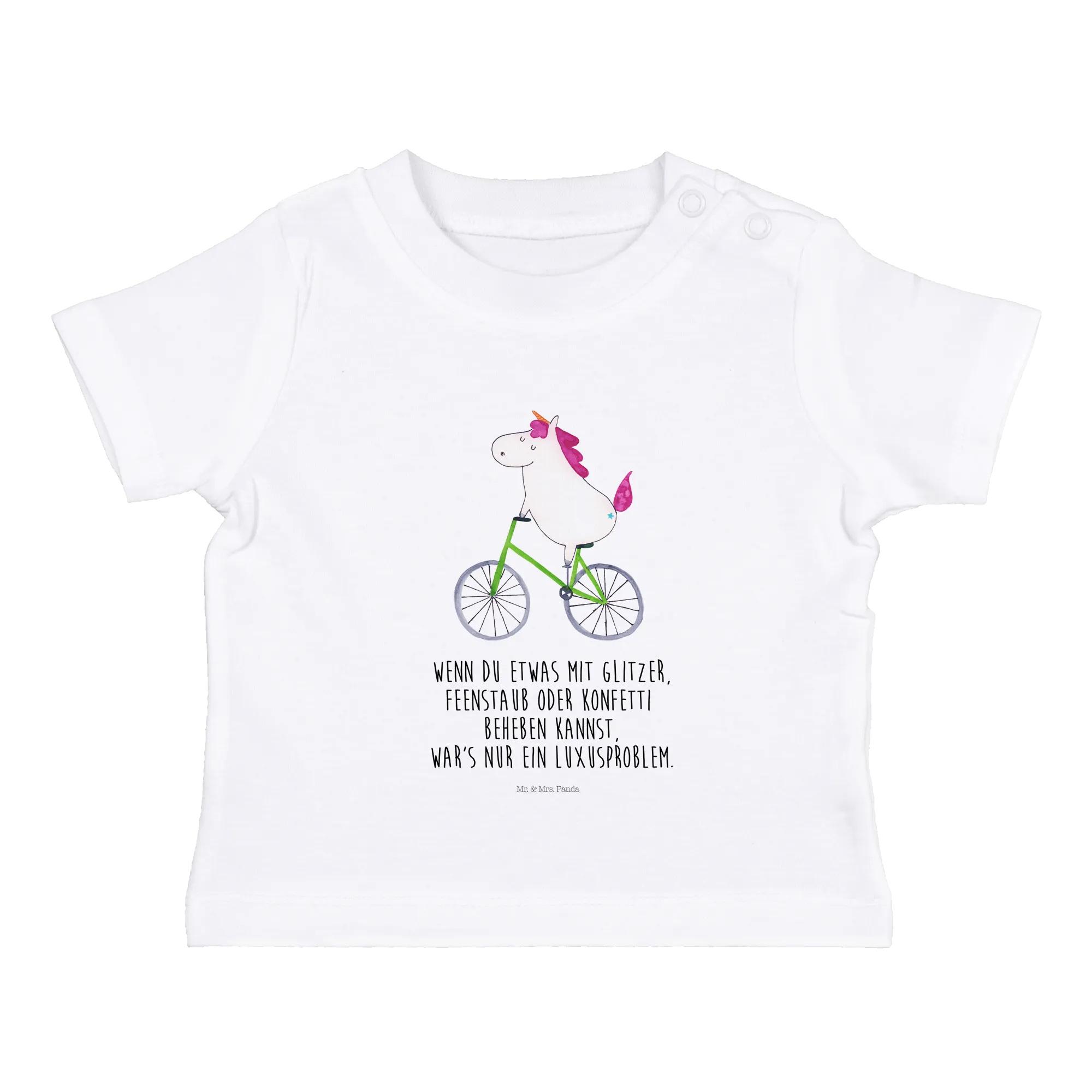 Organic Baby Shirt Einhorn Radfahrer