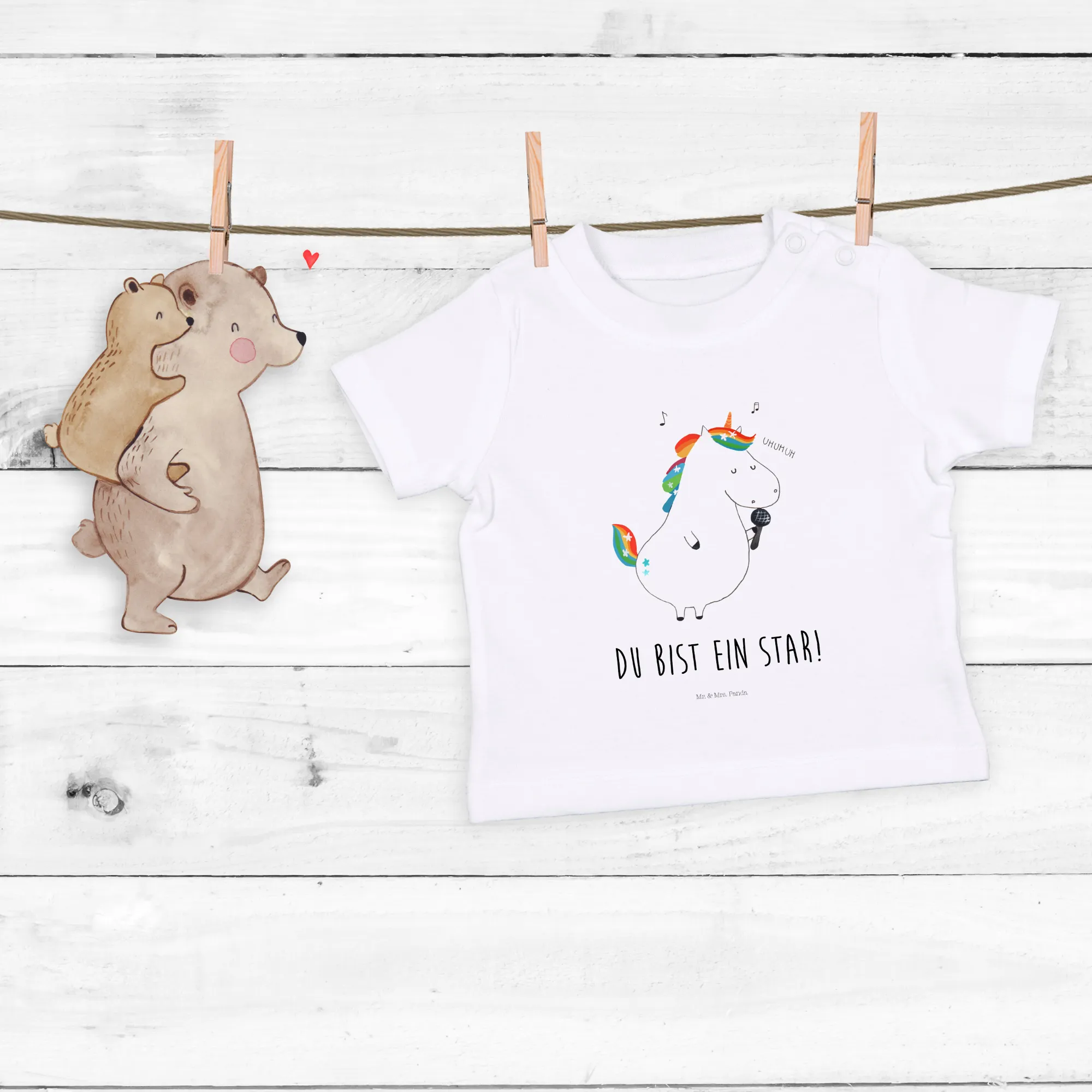 Organic Baby Shirt Einhorn Sänger