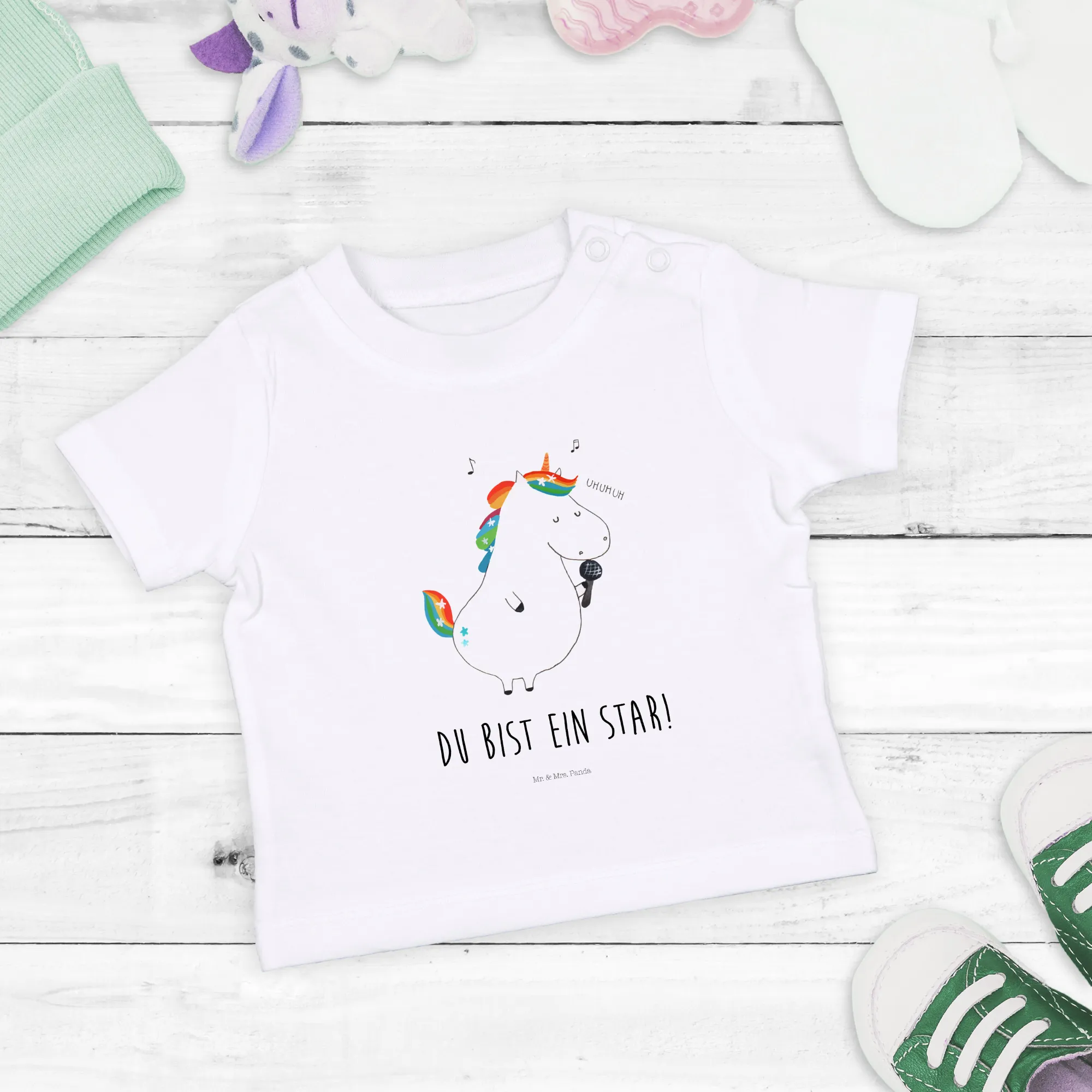 Organic Baby Shirt Einhorn Sänger